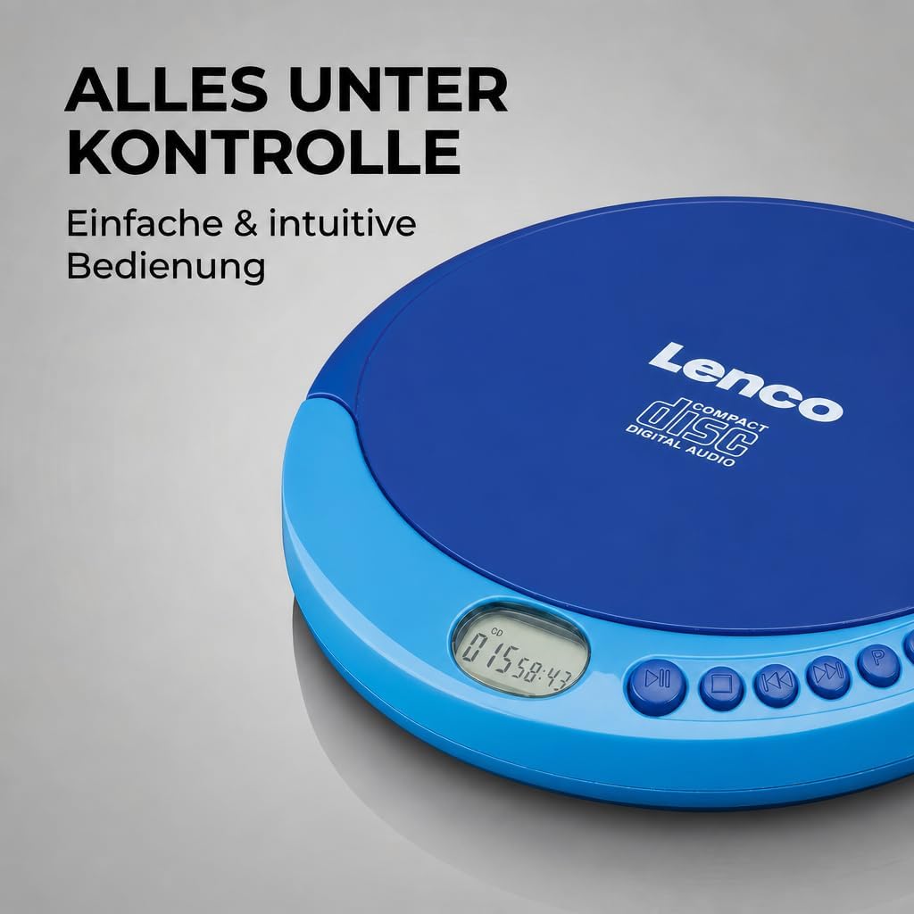 Tragbarer CD-Player mit Akkuladefunktion, CD-011, Blau