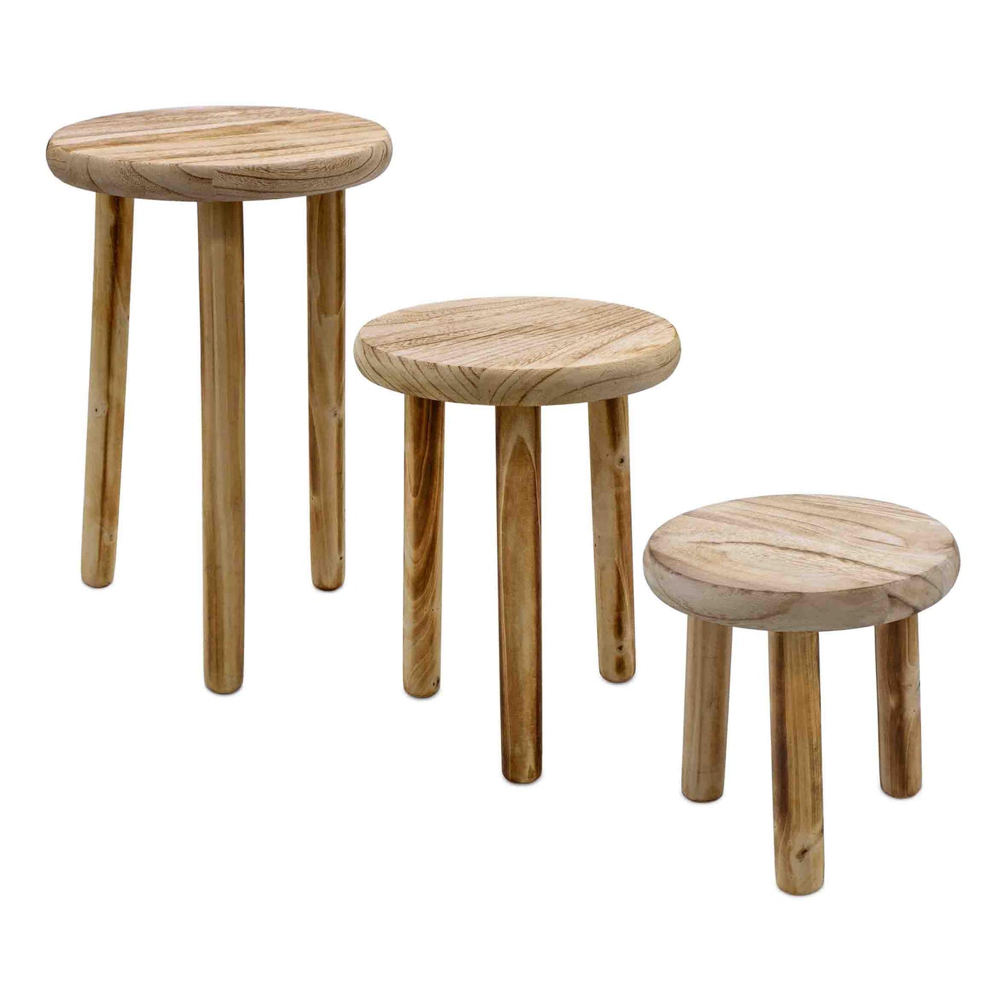 Blumenhocker 3er Set aus Holz (20/23/25 cm), 3er Set - je 1x 20 / 23 / 25 cm