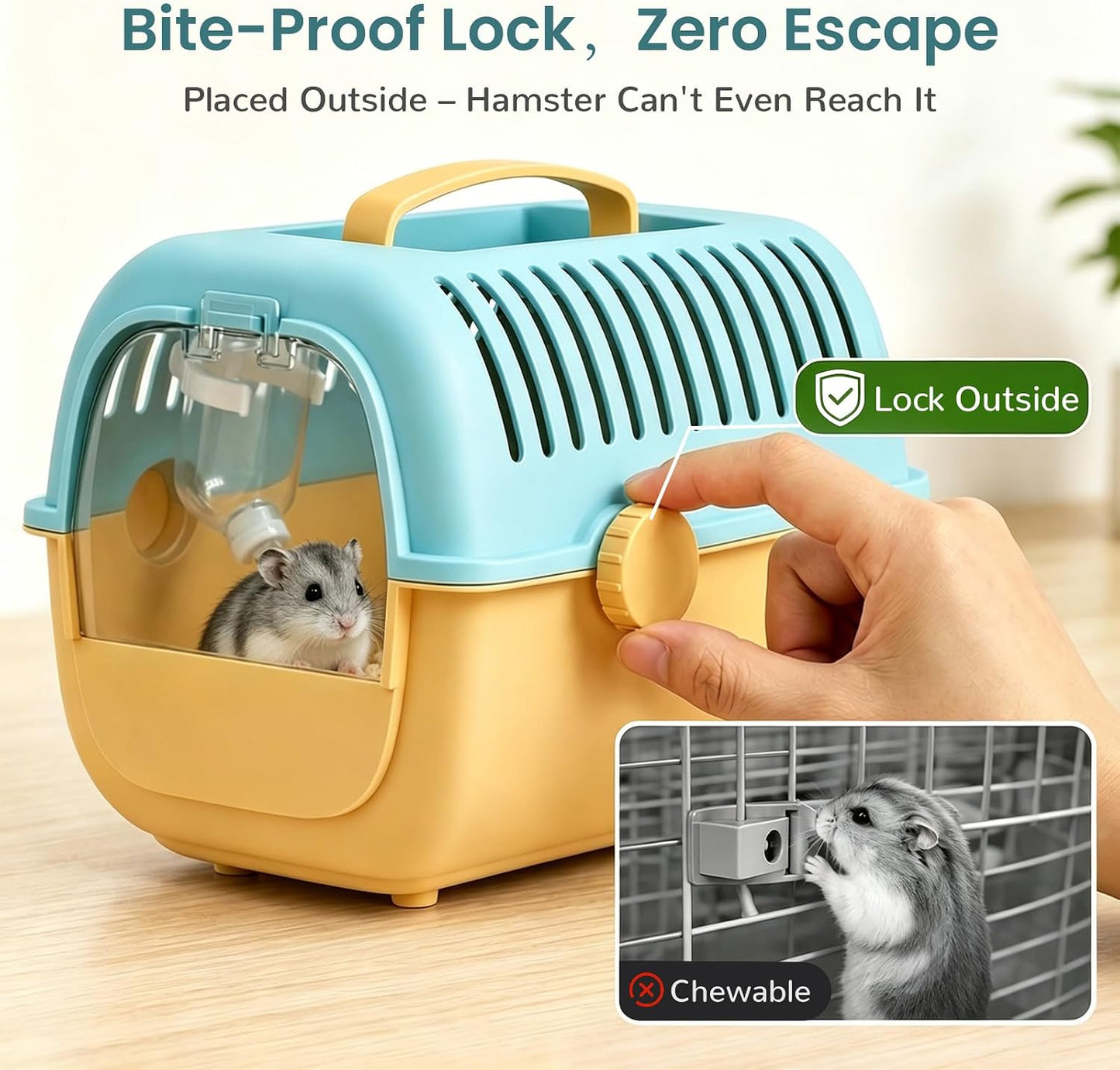 Tragbare Hamster-Transportbox mit Wasserflasche