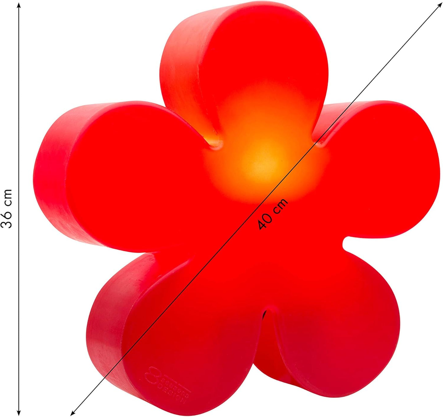 Shining Flower - Deko-Leuchte mit LED, 40 cm - LED Rot