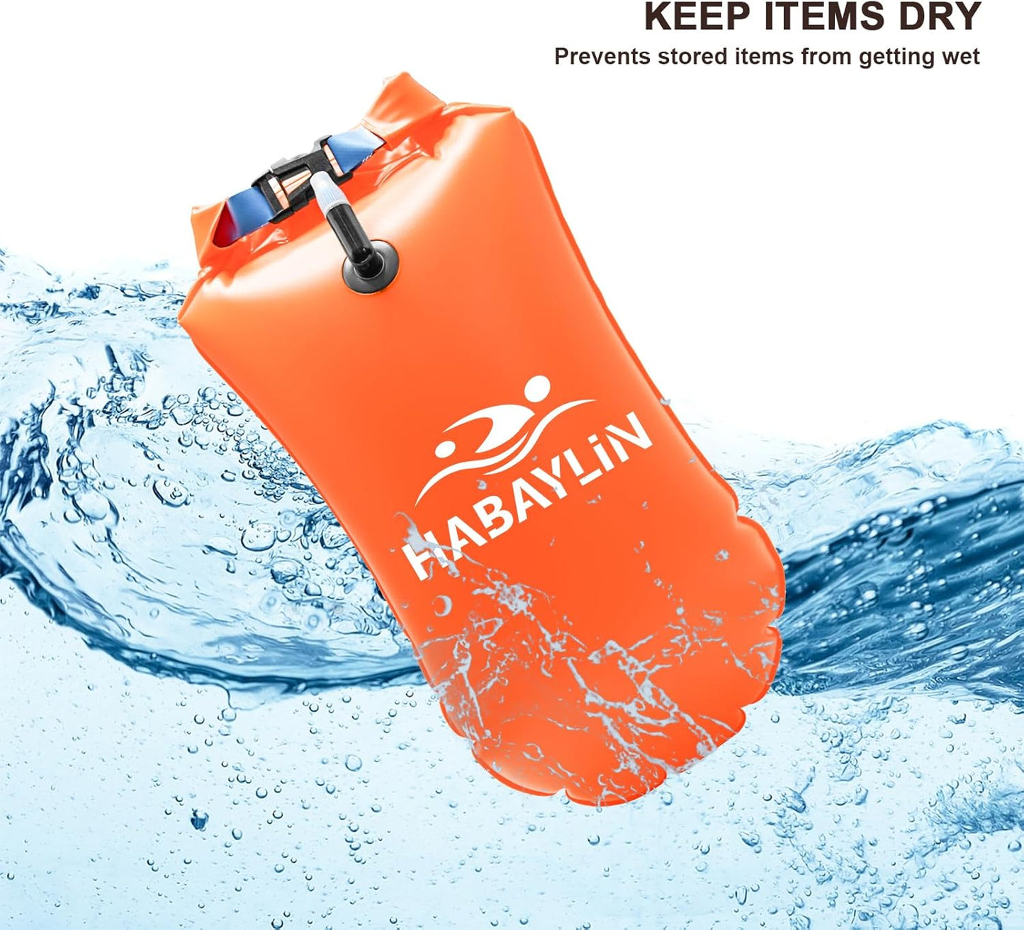 Aufblasbare Schwimmboje, Orange 20L