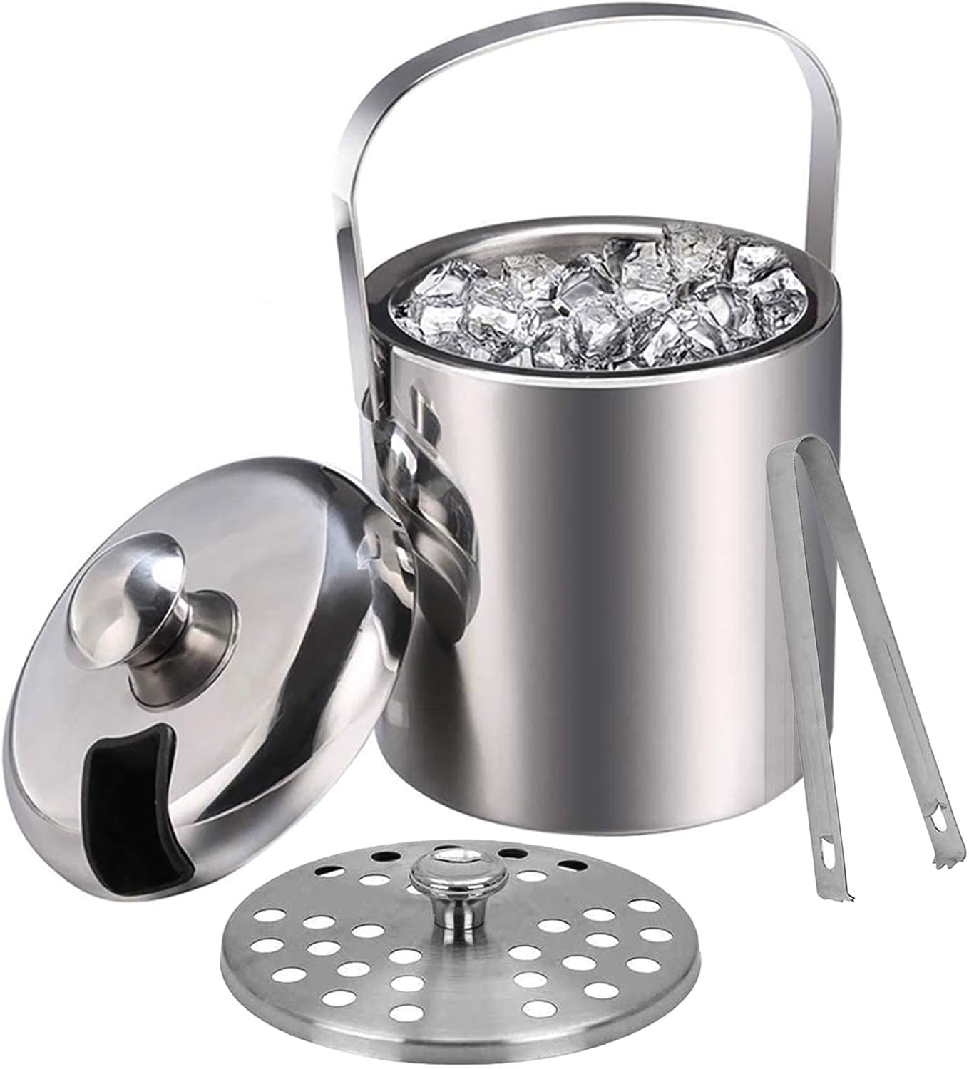 Eiseimer mit Deckel und Zange, 3L