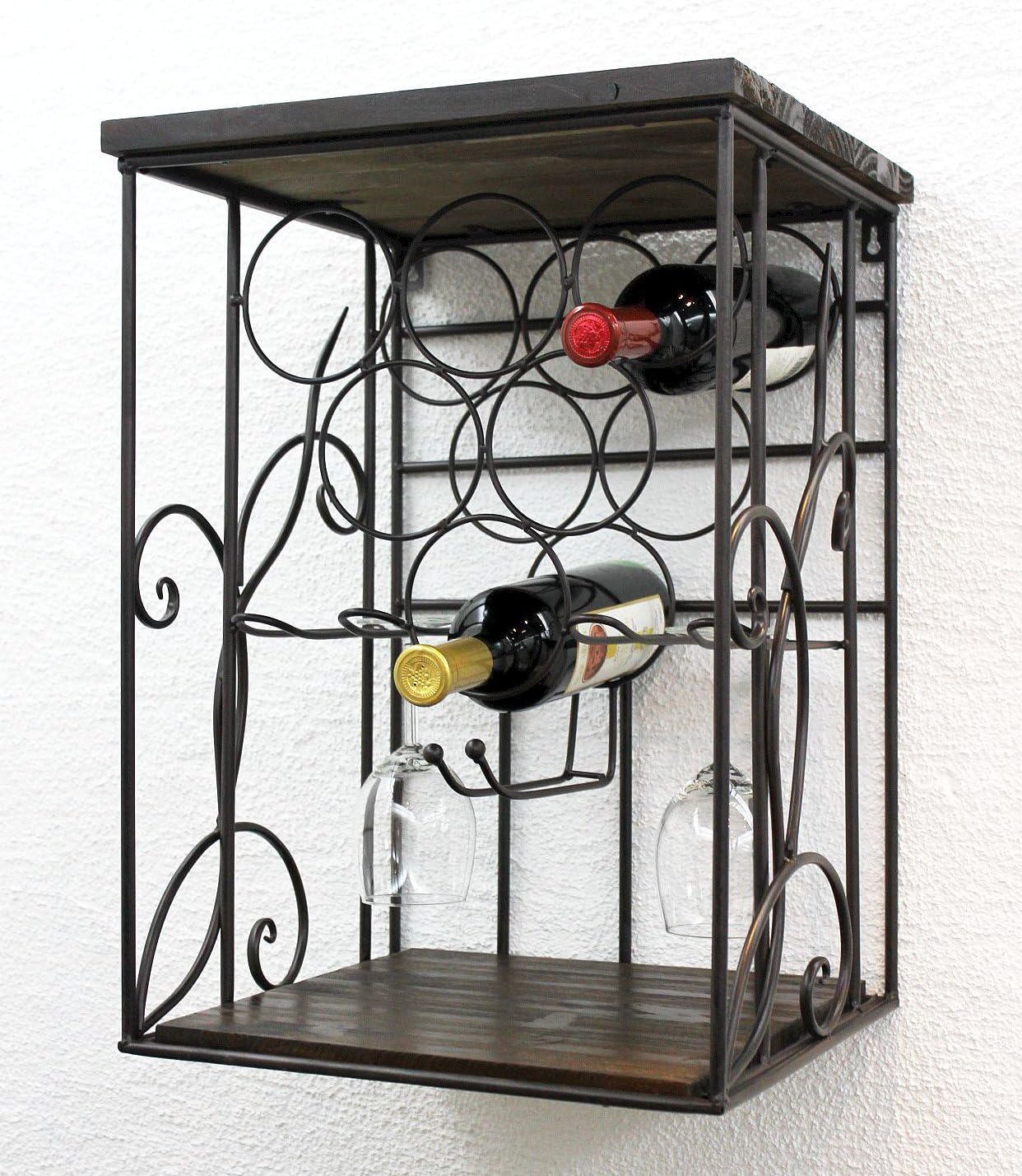 Weinregal mit Glashalter und Holzablage