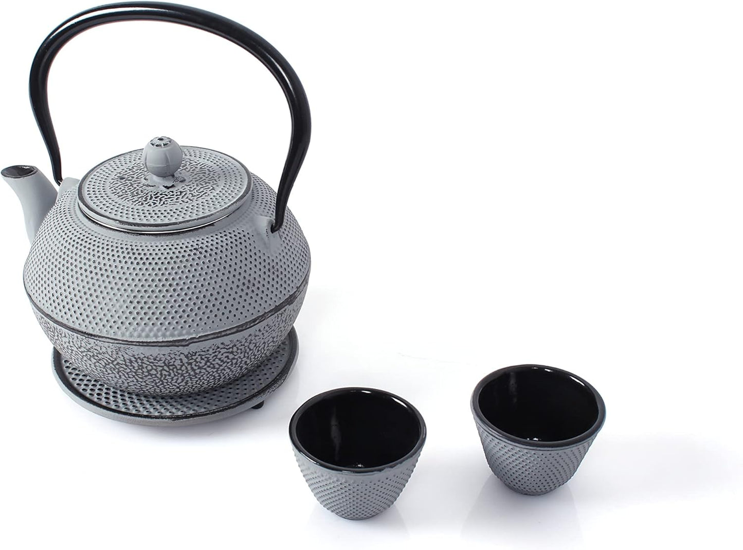 Teeservice mit Tasse, Sieb und Untersetzer, 1,1 L Grau