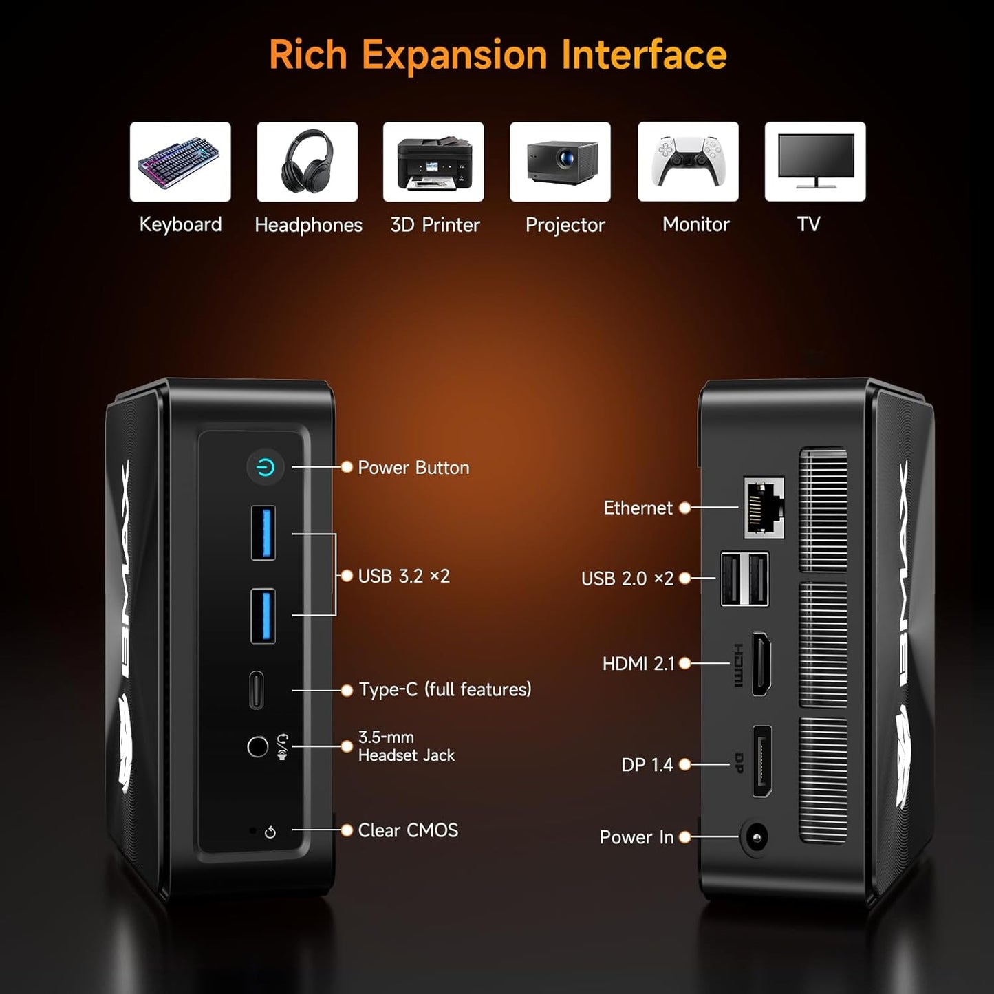 Mini PC B7Apro mit Win 11 Pro, Ryzen 5 7430U 16GB +512GB