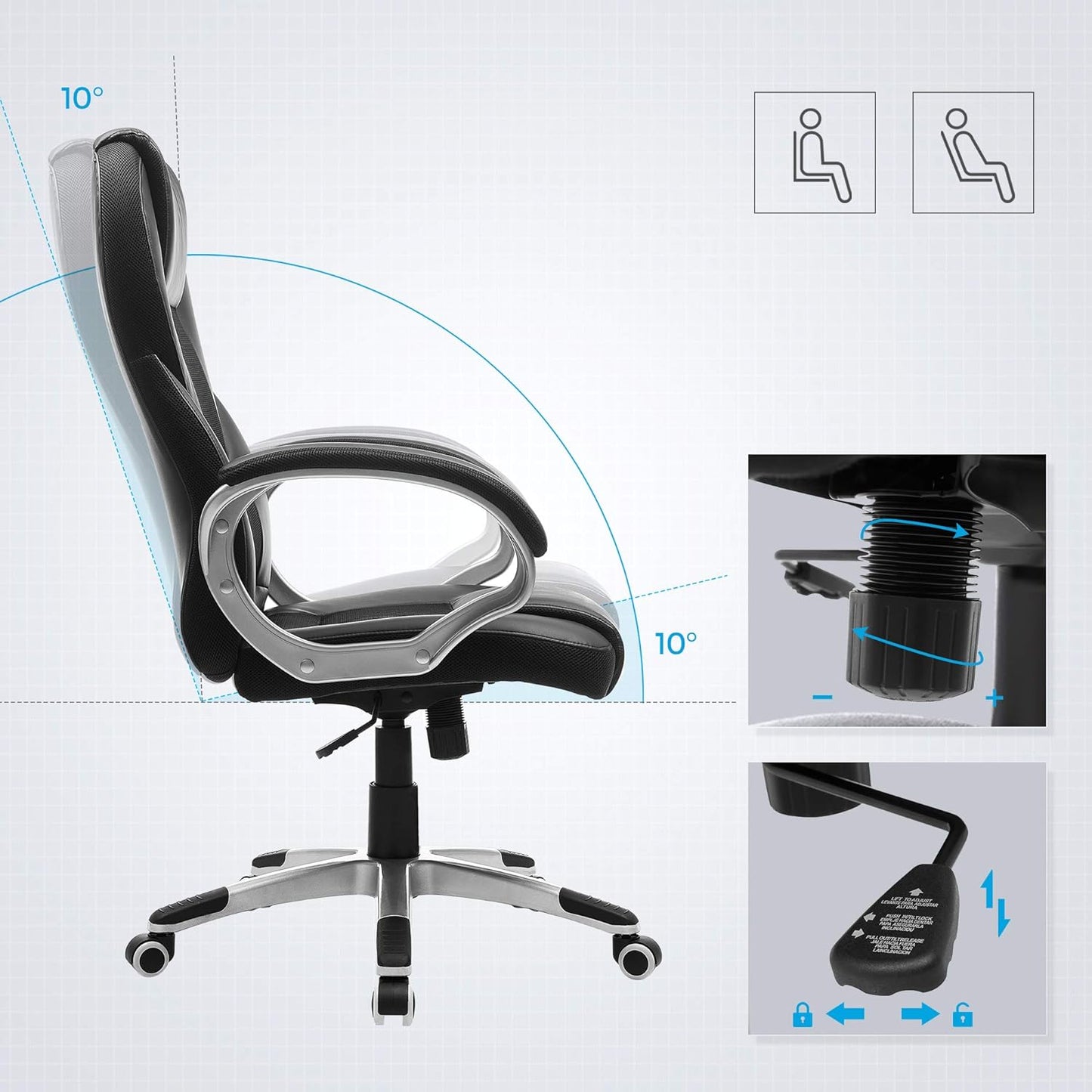 OBG22B, Schwarz, 54 x 50 x (112-122) cm