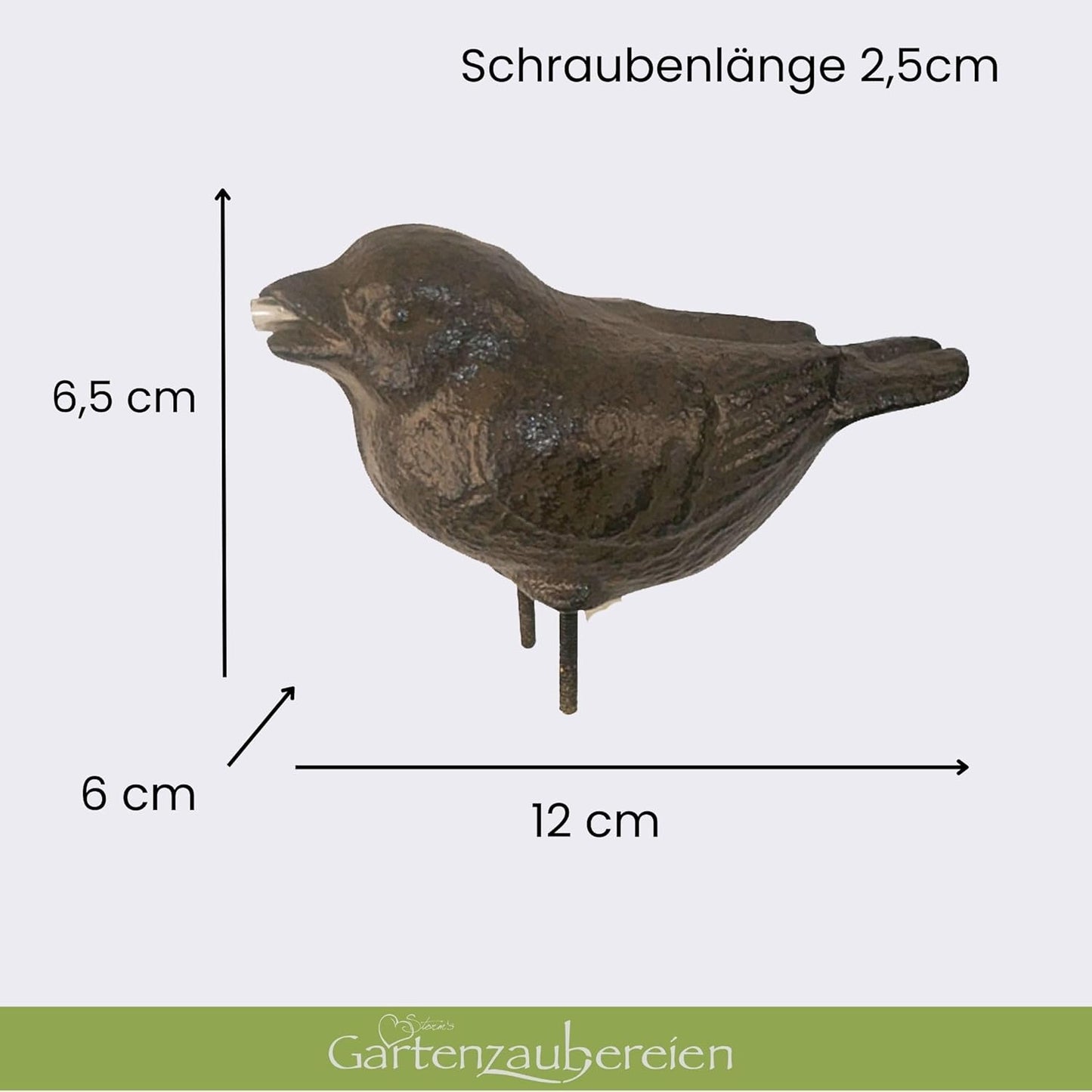 Wasserspeier Spatz mit Solarpumpe (Gusseisen)