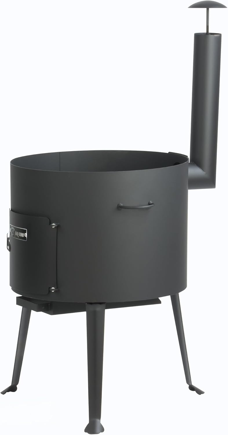 Gusseisen Kazan mit Ofen, 19L Outdoor-Feuerkessel, 19 Liter mit Ø 44 cm Utschak