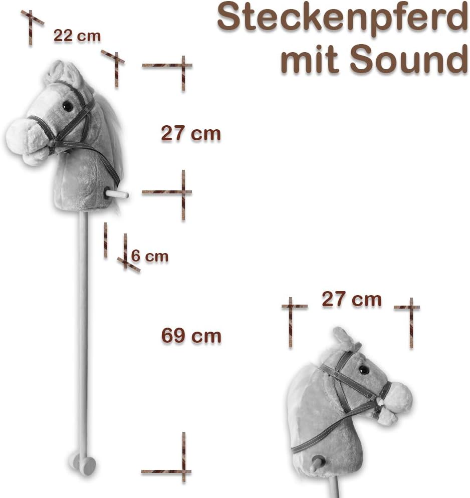 Steckenpferd mit Sound und Rollen (95 cm)