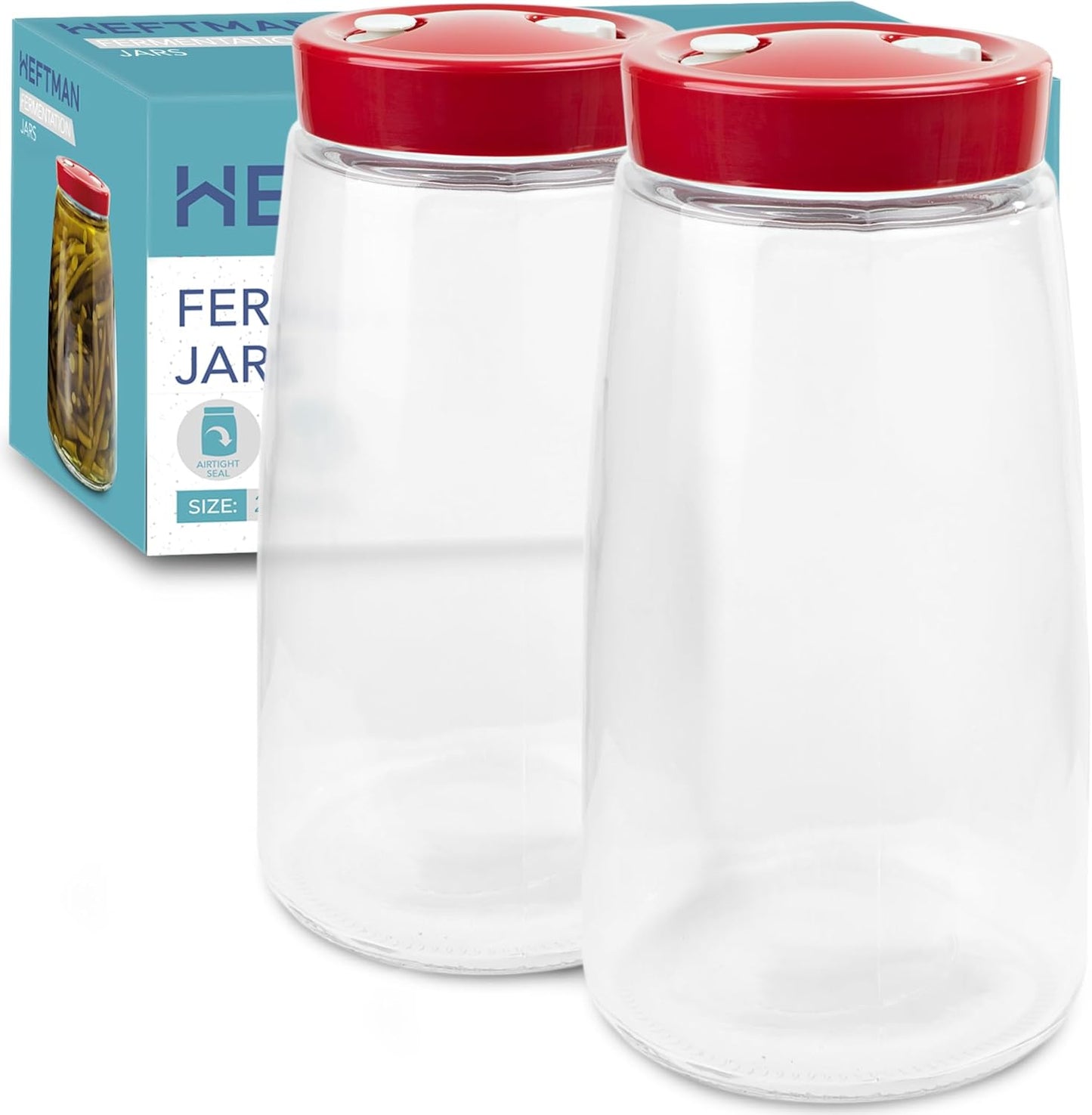 2er-Pack Gärgläser-Set mit Luftablassöffnung, Rot