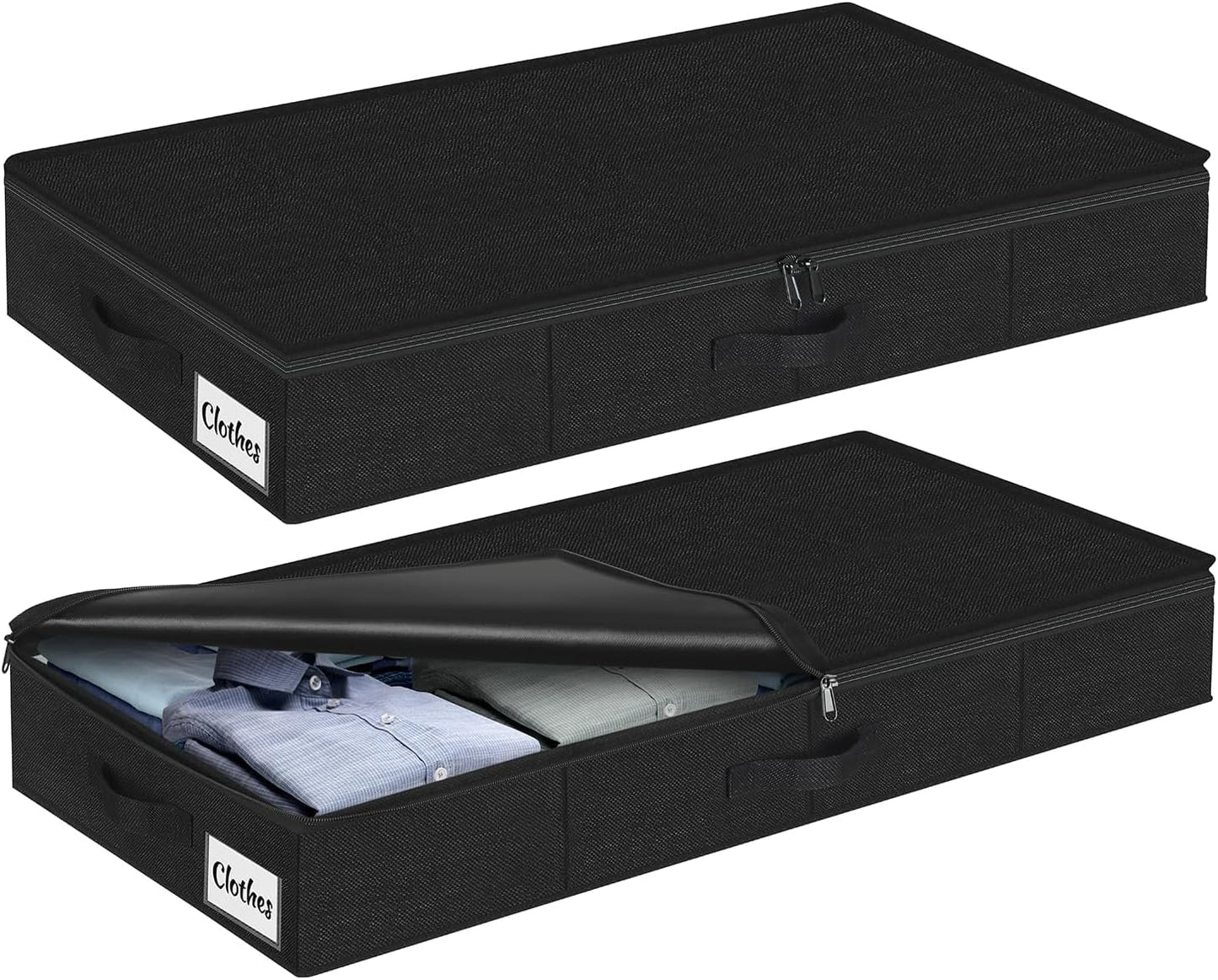 Unterbett-Aufbewahrungsboxen Set, Schwarz