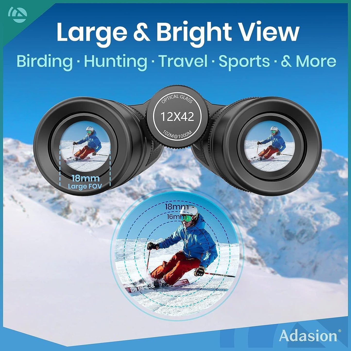 Fernglas 12x42 mit Handy Adapter und Stativ, Penis