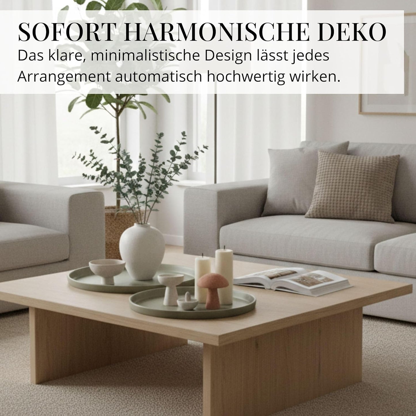 Rundes Dekotablett 3er Set, Grün