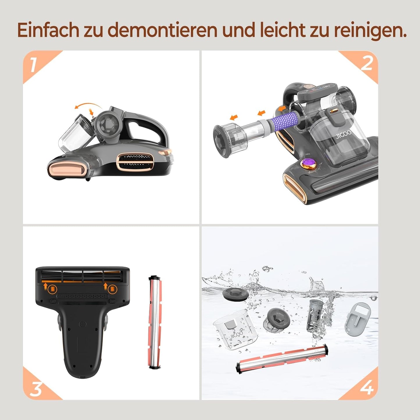 T600 Milbensauger mit UV-Licht & Heissluft, Grau