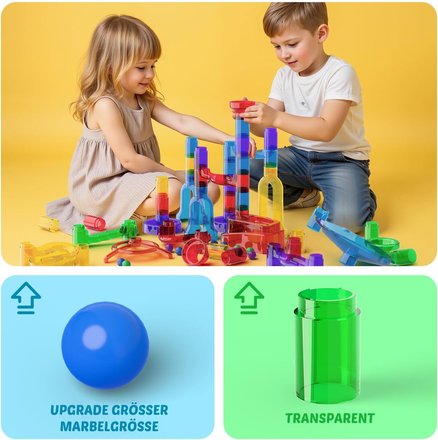 Murmelbahn Logikspiel-Set, 109 PCS Transparent