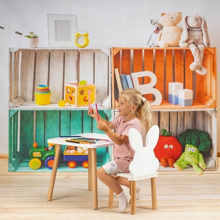 Kindertisch & Bärenstuhl Set, Kids Table And Chair Teddy Bear Set 50 x 60 x 47 cm