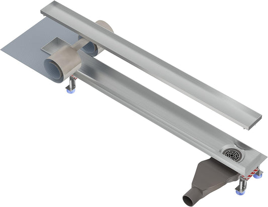 Extraflache Duschrinne 70cm mit Siphon, Länge: 70cm, Abgang Seite