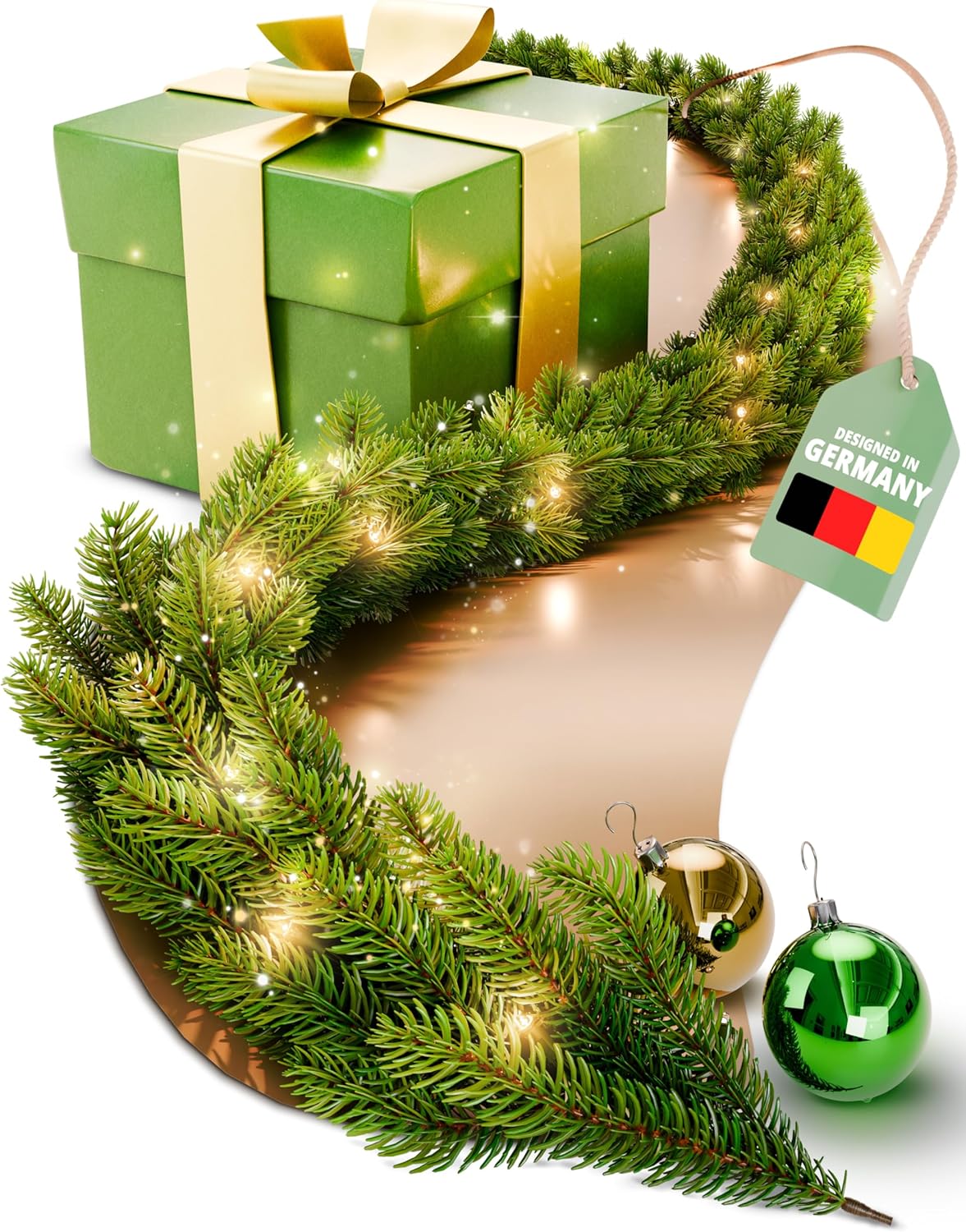 Weihnachtsgirlande, mit Beleuchtung 270 cm