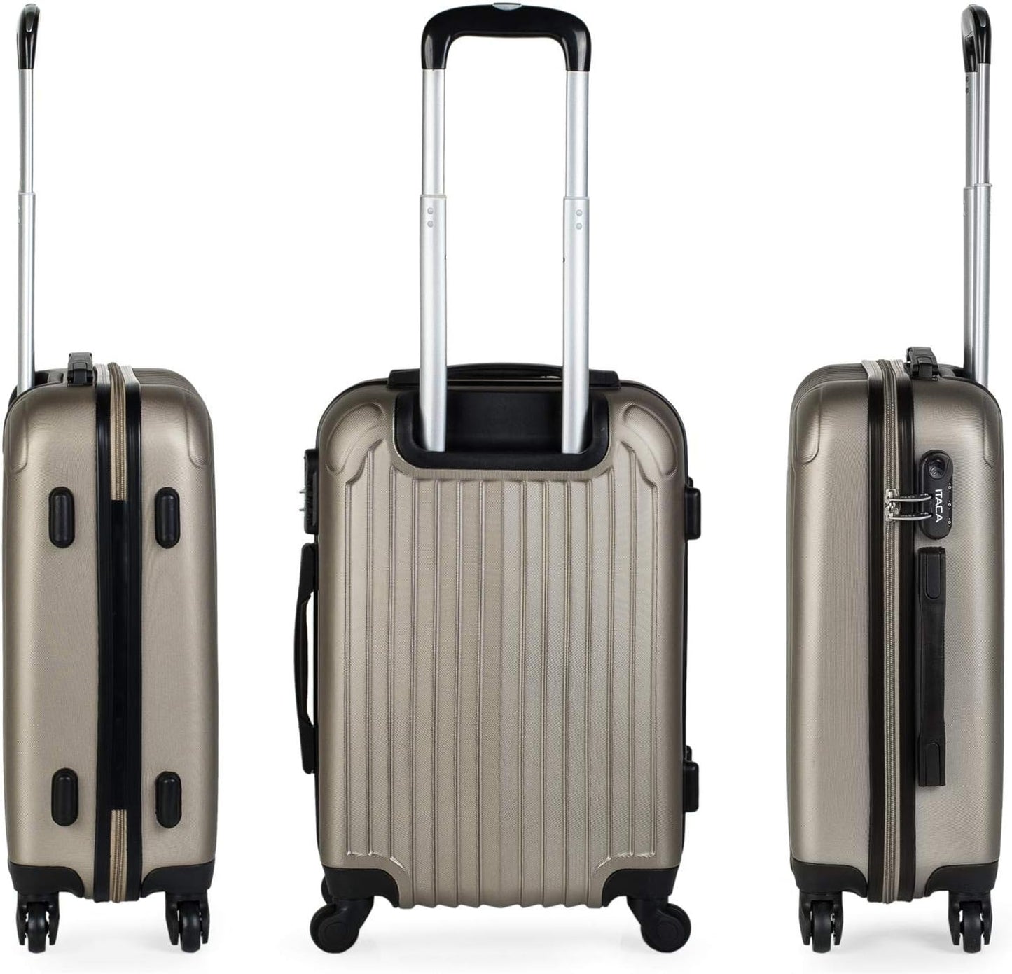 Reisekoffer-Set (Hartschale, 3-teilig, S+M+XS), Champagner S + M + XS