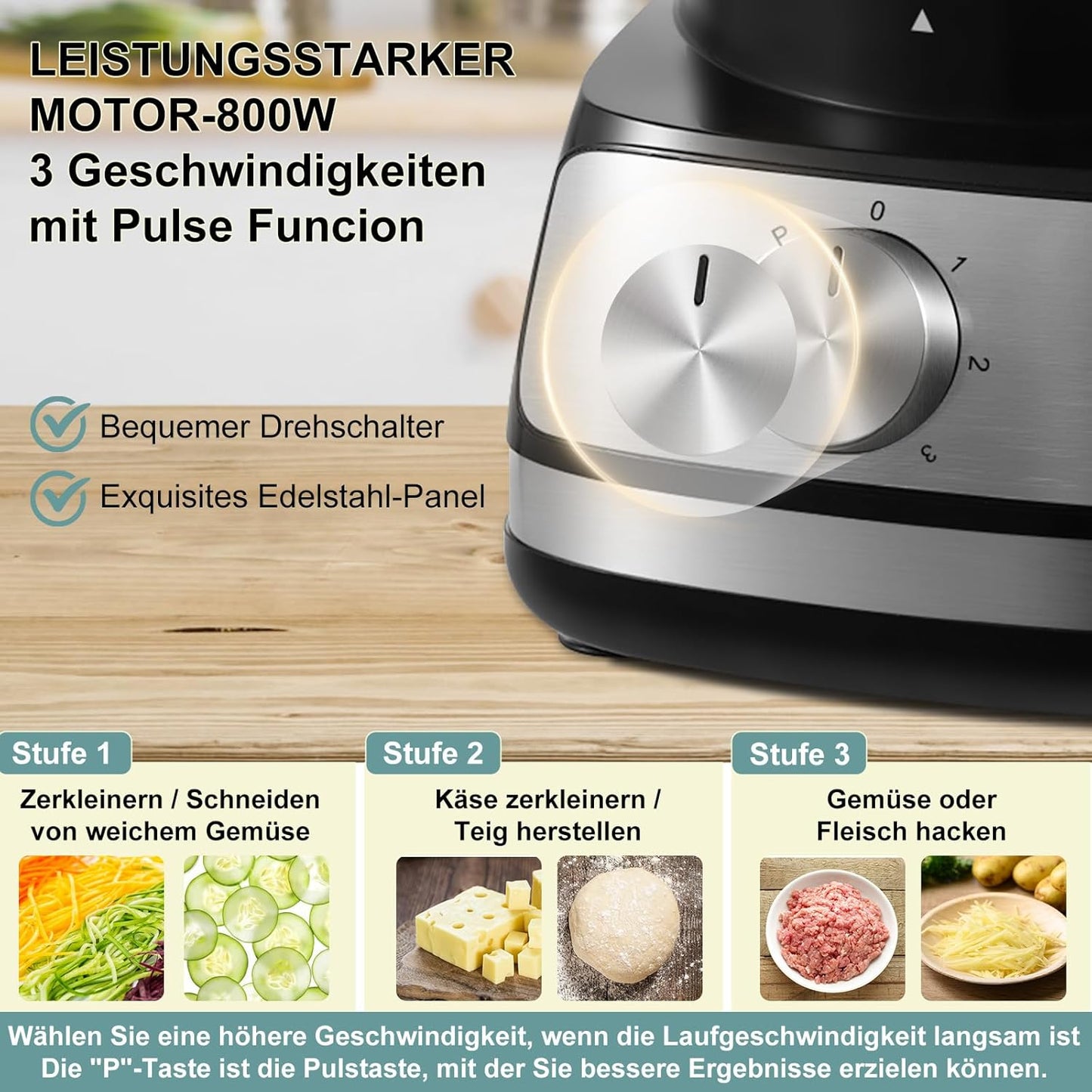 Multifunktions-Küchenmaschine, Silber