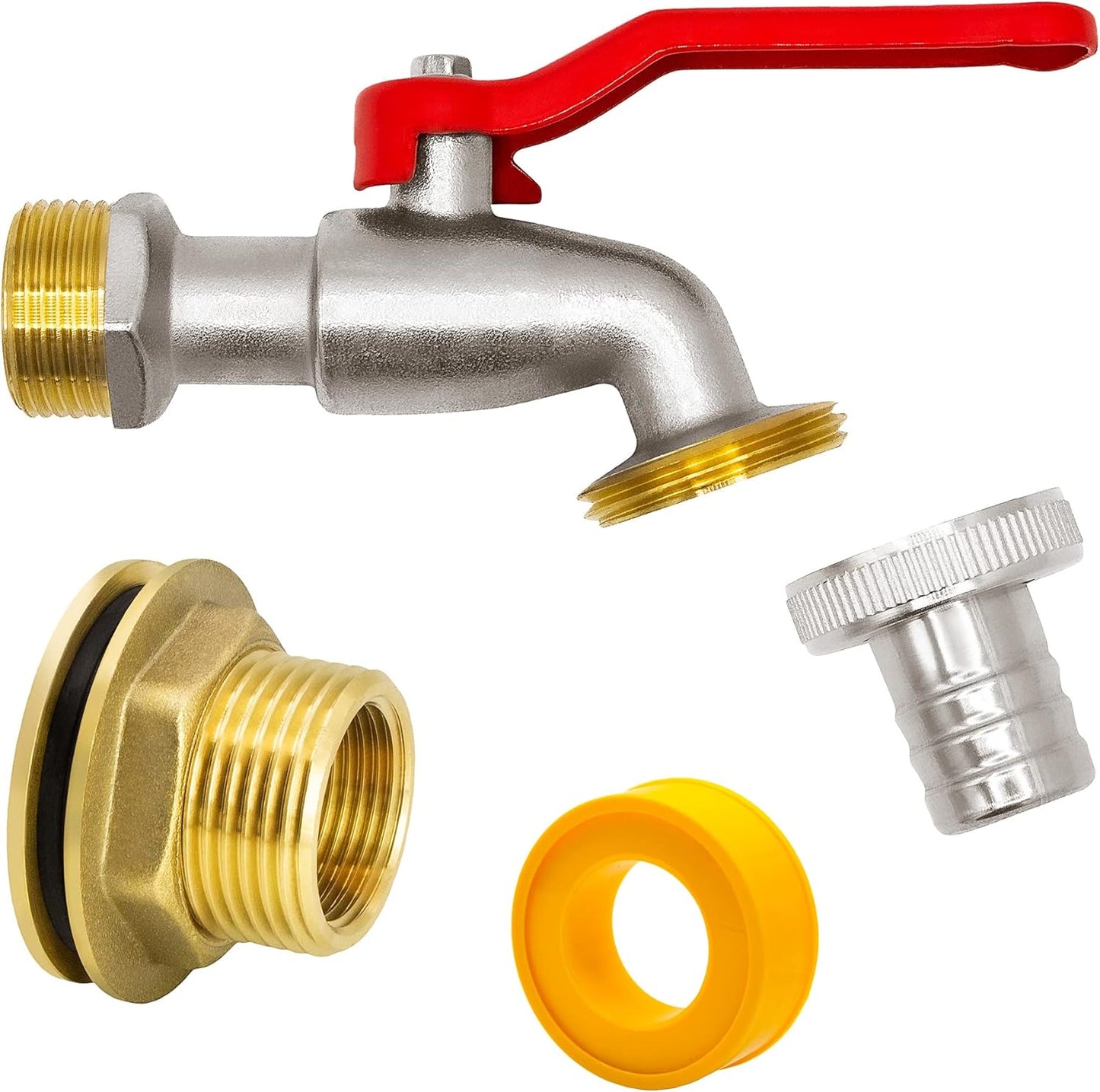 Regentonnendurchführung + Kugelauslaufhahn Set, 1/2" + Auslaufhahn