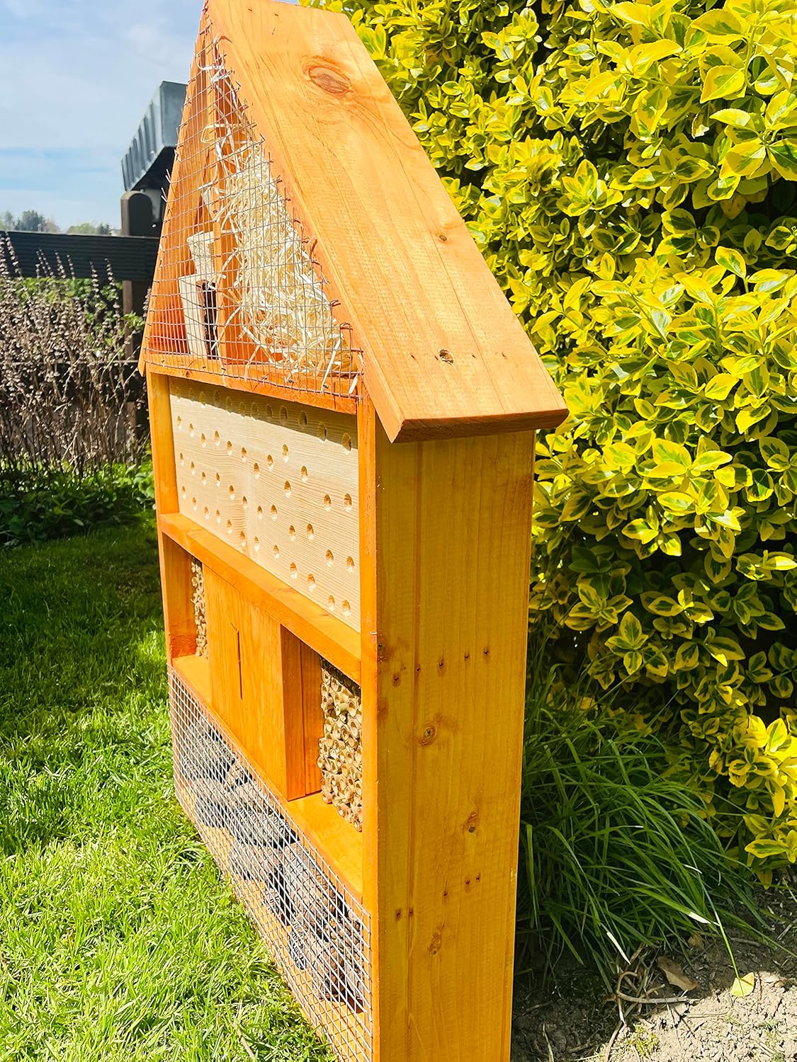 Insektenhotel XL mit Standfuss, Braun XL
