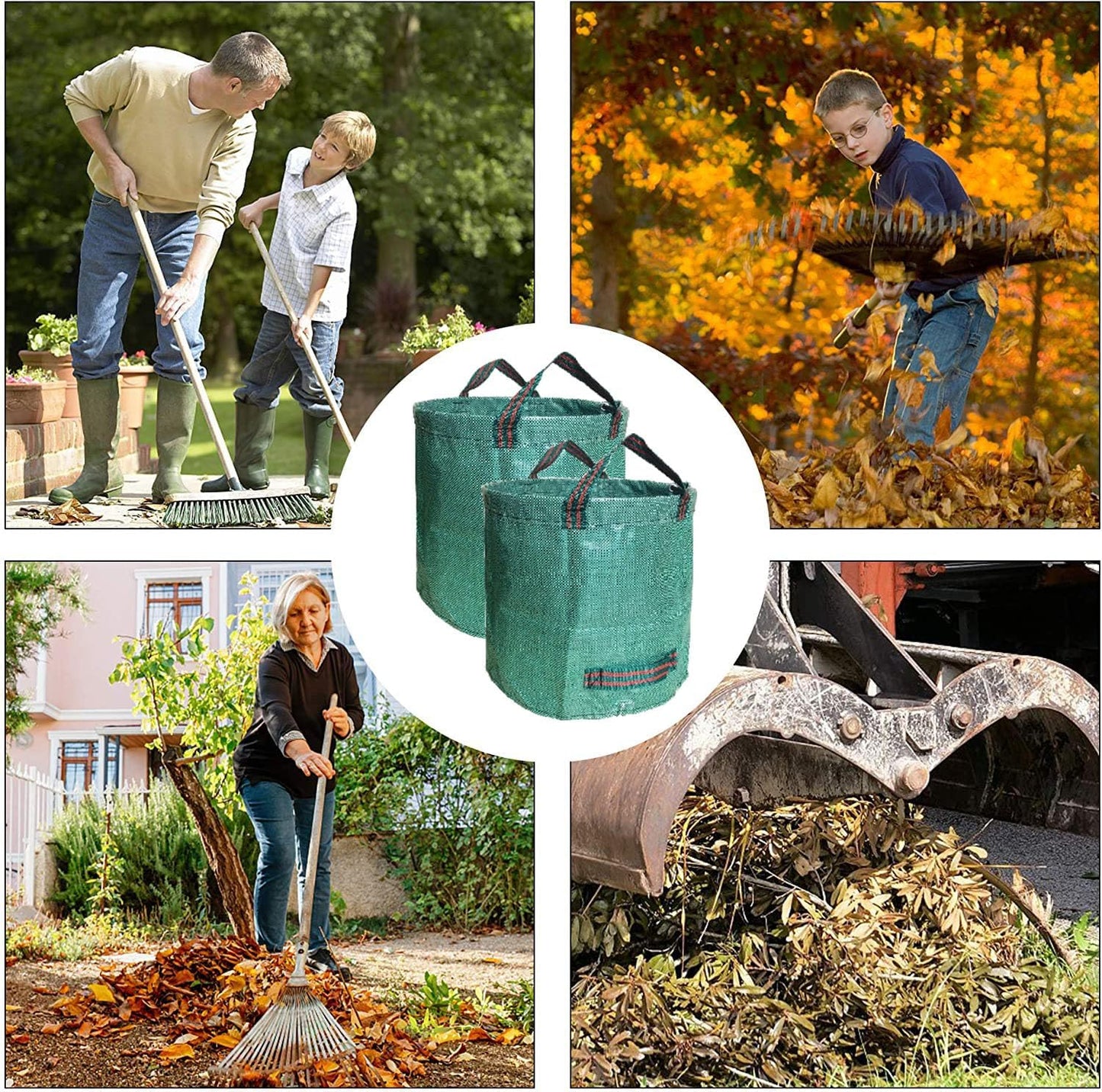 2er-Set Gartensack mit verstärktem Boden, 1 stück (2er Pack) Grün