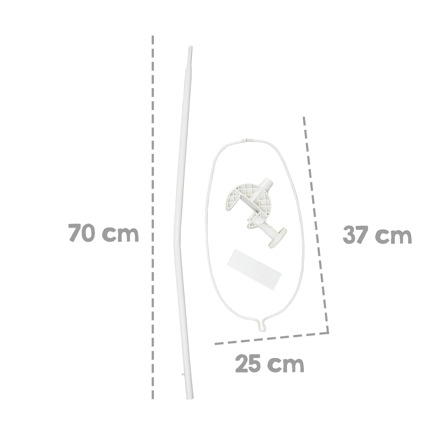 Universal Himmelstange für Babybetten, Himmelstange zum Klemmen