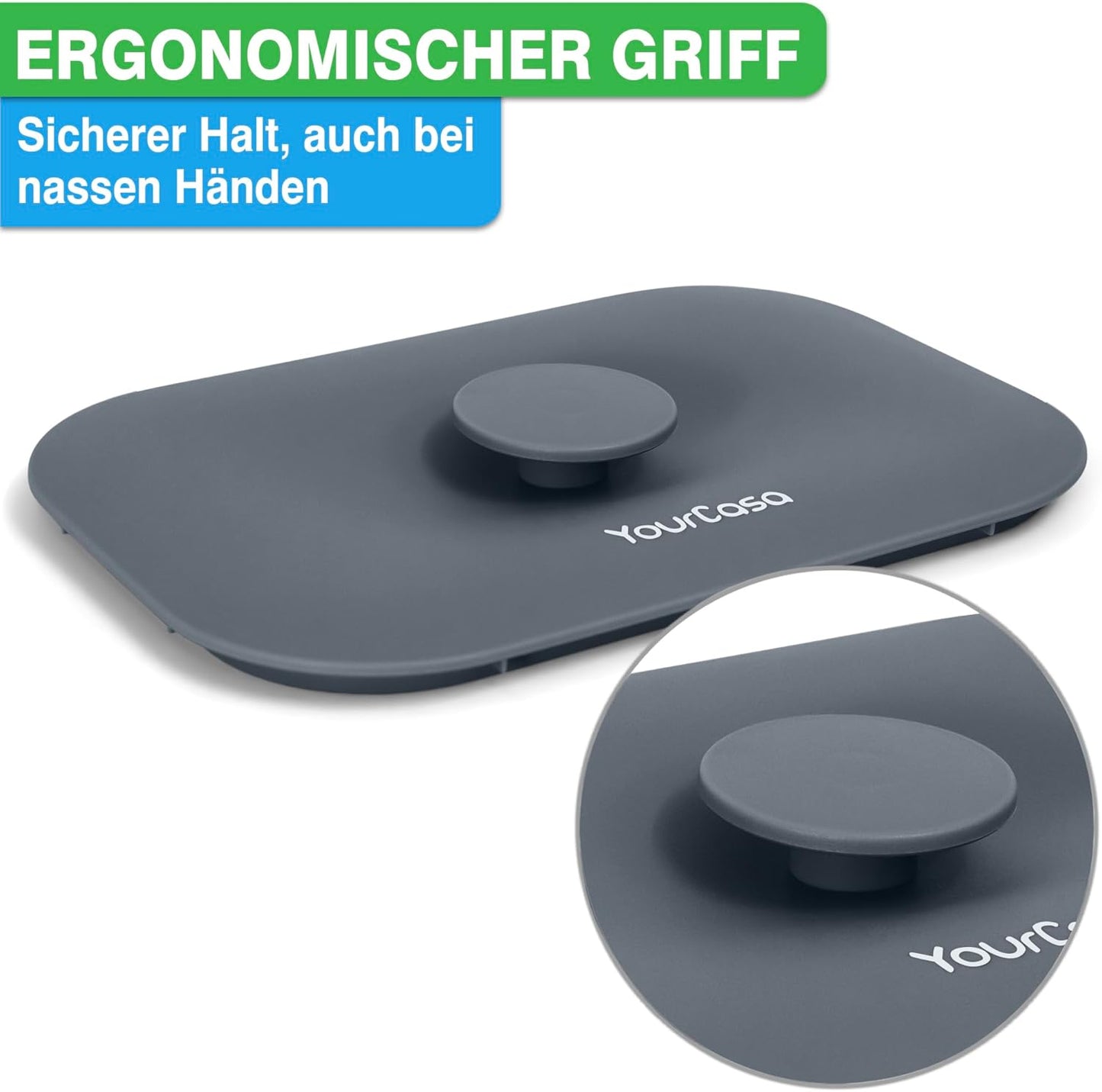 Biomülleimer mit Sieb & ergonomischem Griff, Anthrazit