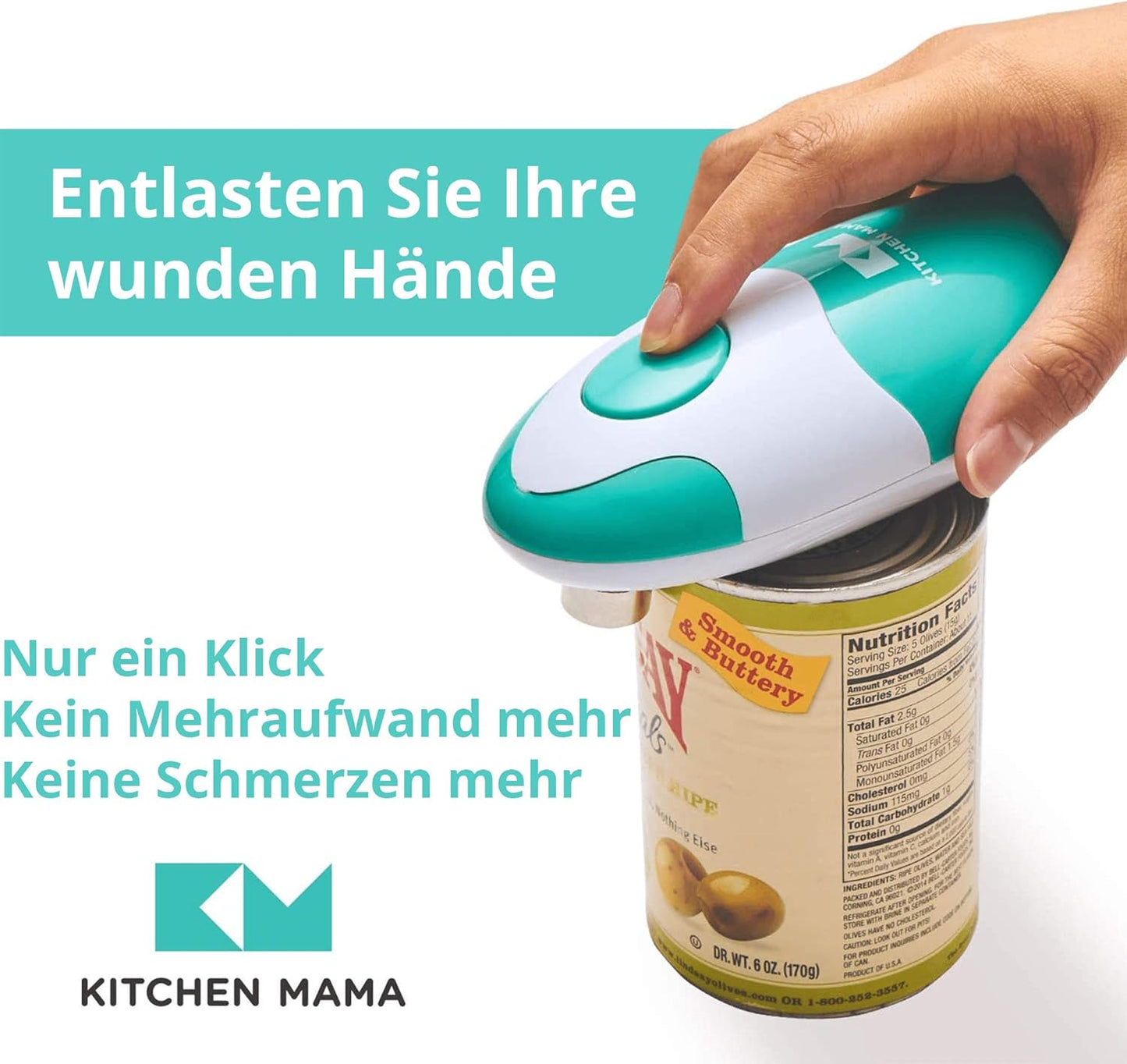 Elektrischer Dosenöffner, Auto - Blaugrün