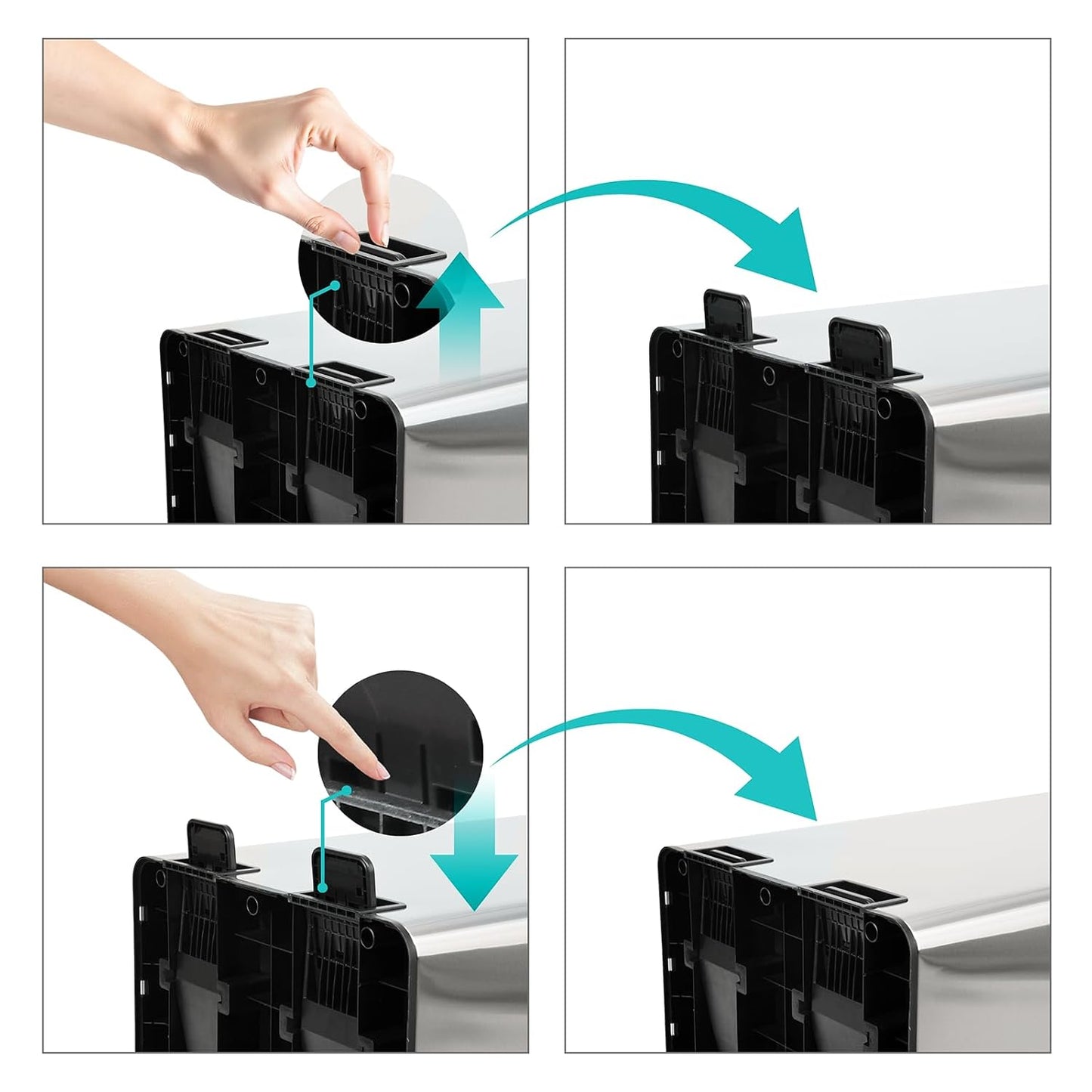 TMH2X30 Mülltrennsystem mit Softclose-Pedalen, Silber TMH2X30
