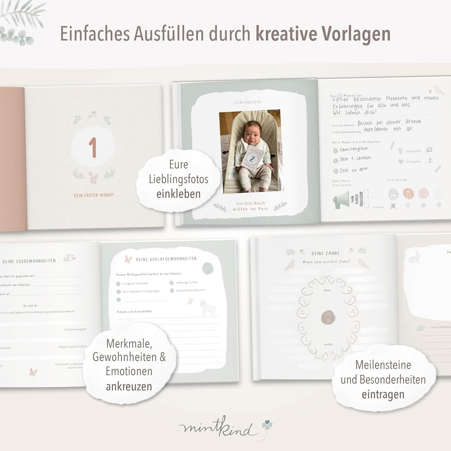 Babyalbum mit Stickerset, Wald