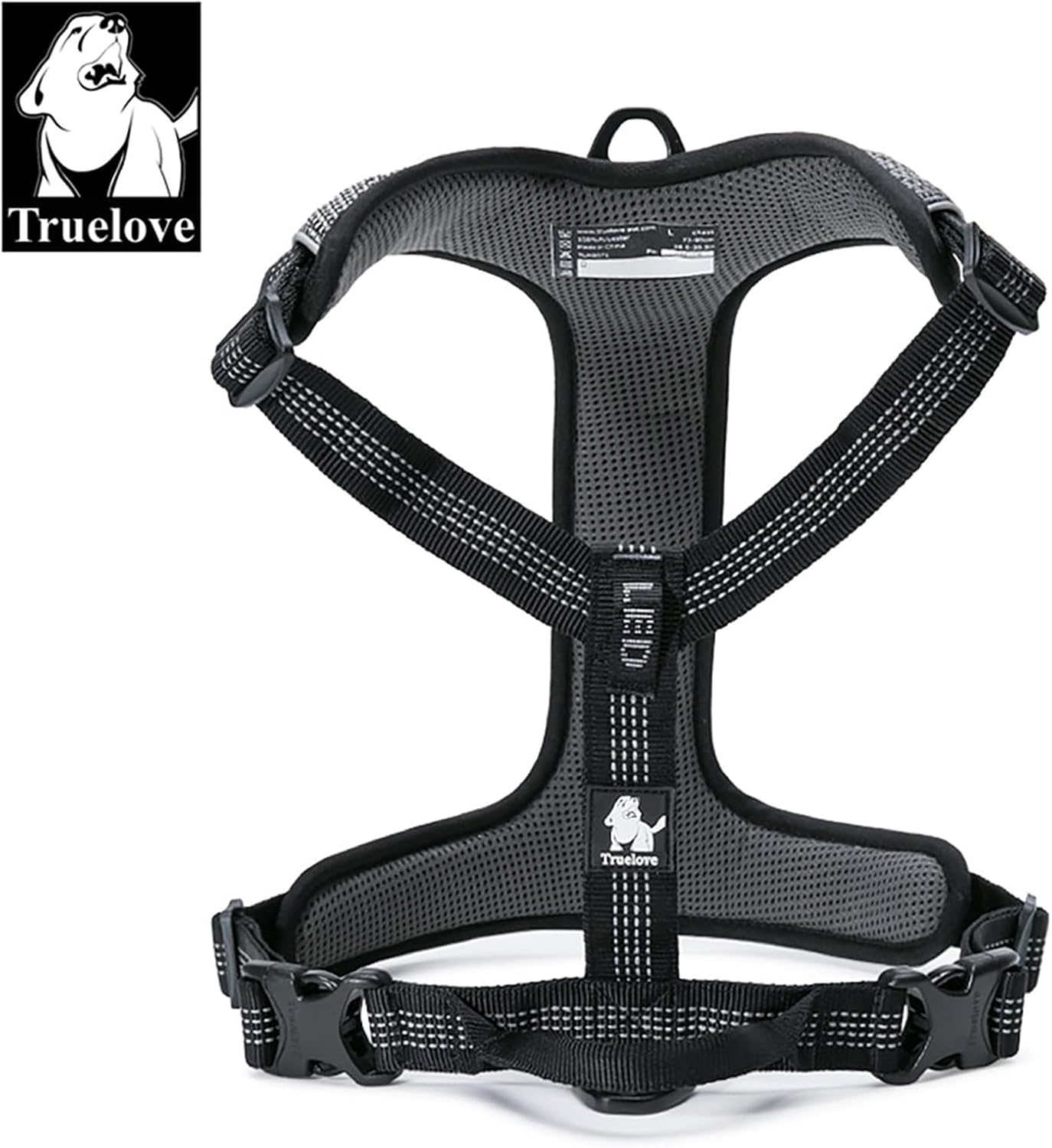 Hundegeschirr Outdoor Adventure II, reflektierend, L Schwarz