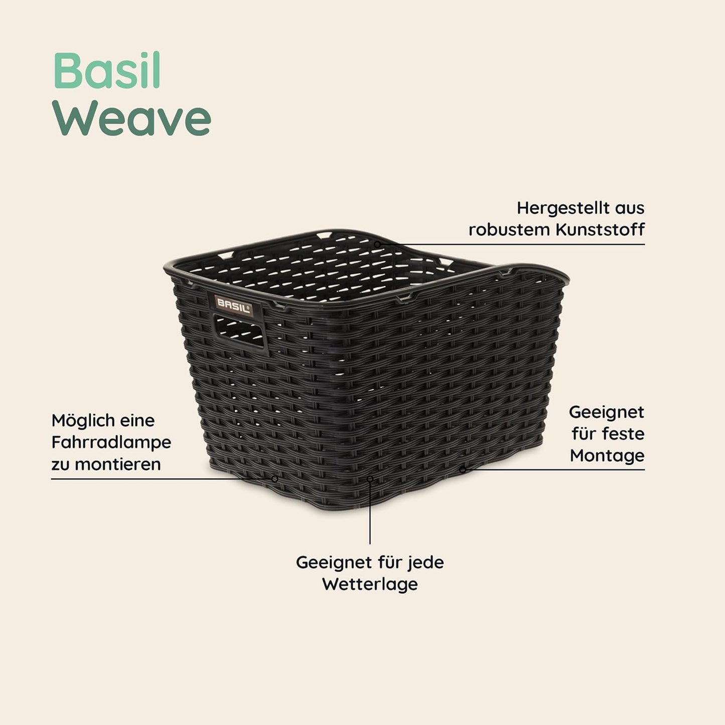 Weave WP Fahrrad-Hinterradkorb, Schwarz