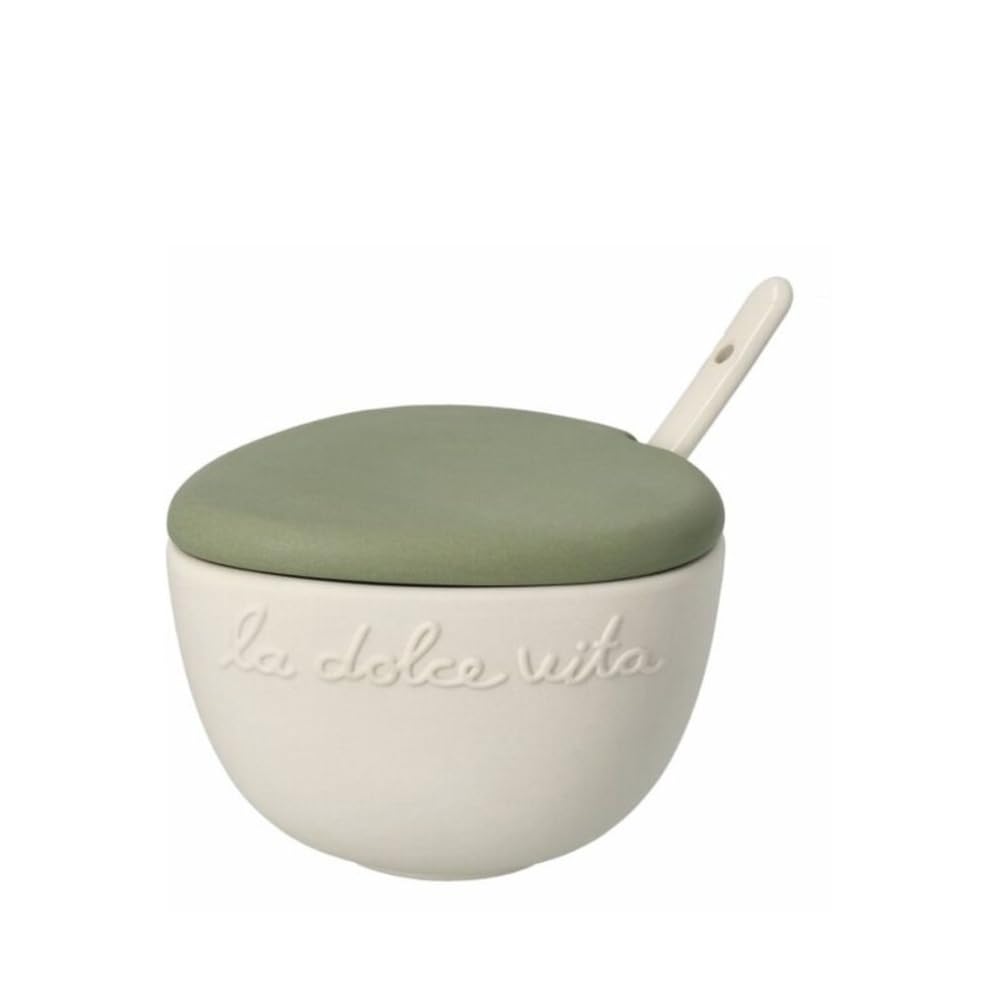 La Dolce vita Zuckerdose mit Deckel & Löffel, Cucina Italiana Kollektion