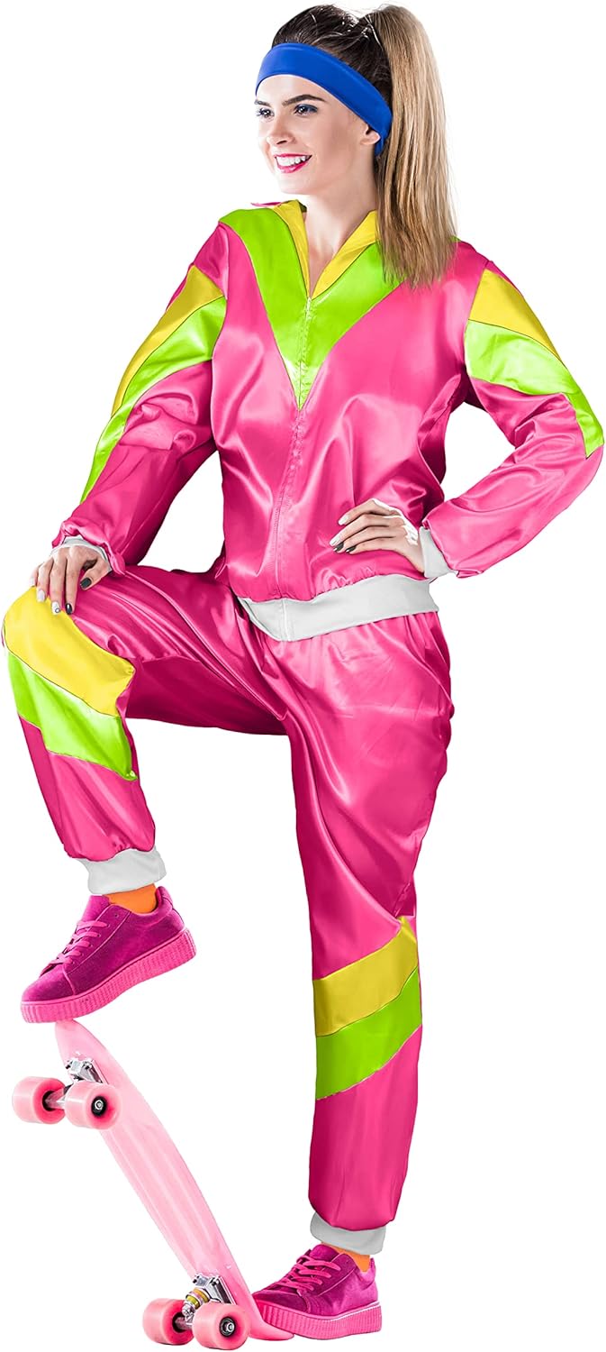 Retro Trainingsanzug, S Pink I Grün I Gelb