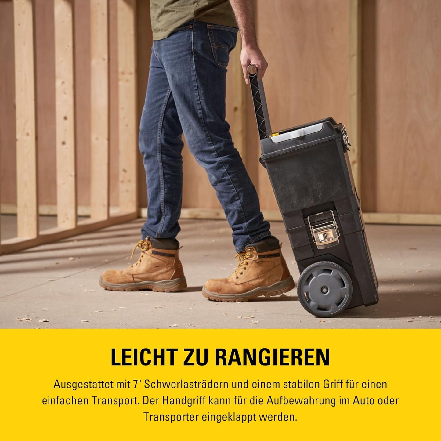 Rollbares Werkzeugboxen-Set, 1 Schwarz/Gelb