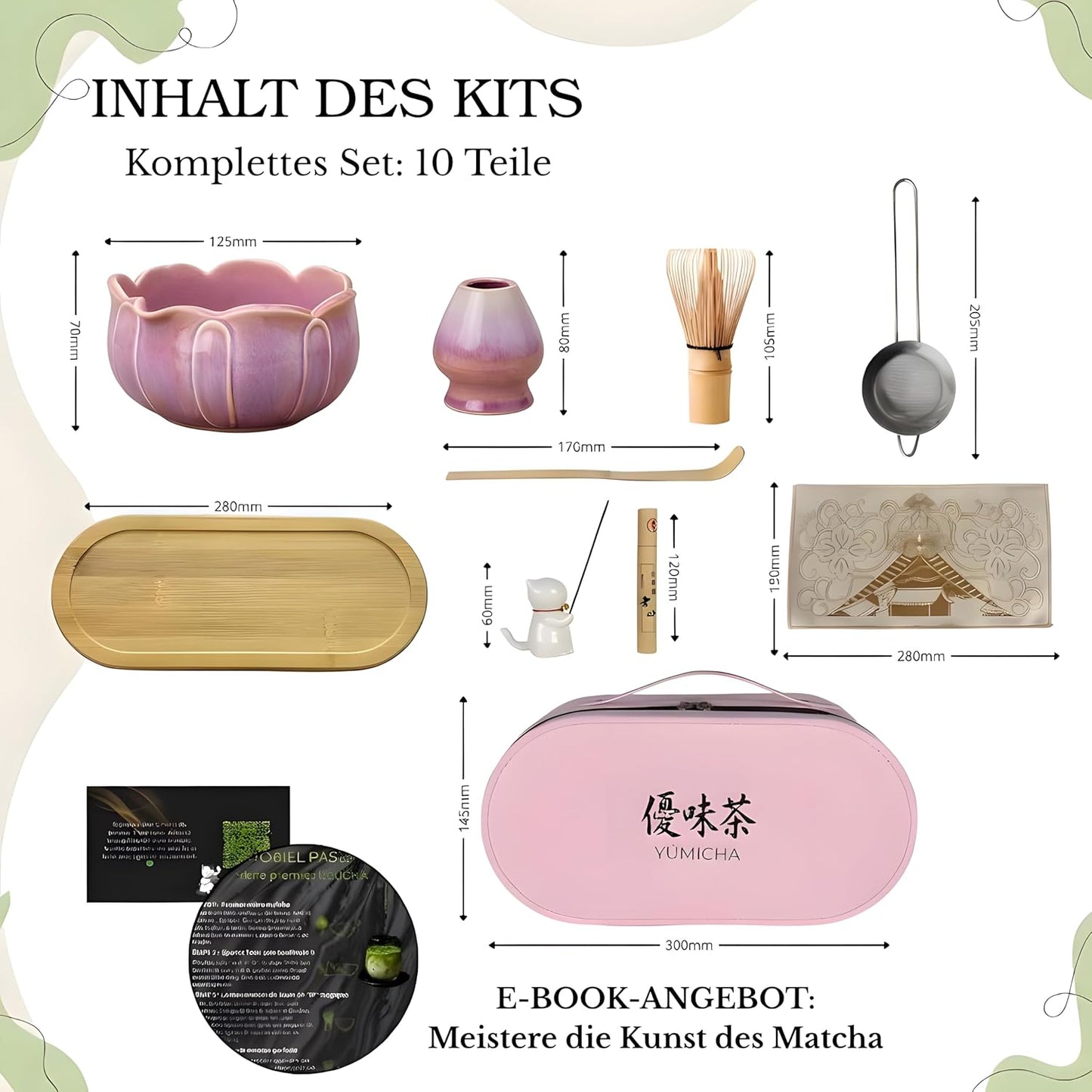 Matcha Tee-Set, Rosafarbener Service, Lotusrosa 10