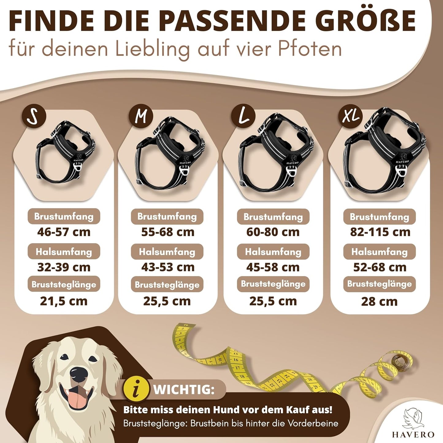 Hundegeschirr Easy-On-Clip, Schwarz L