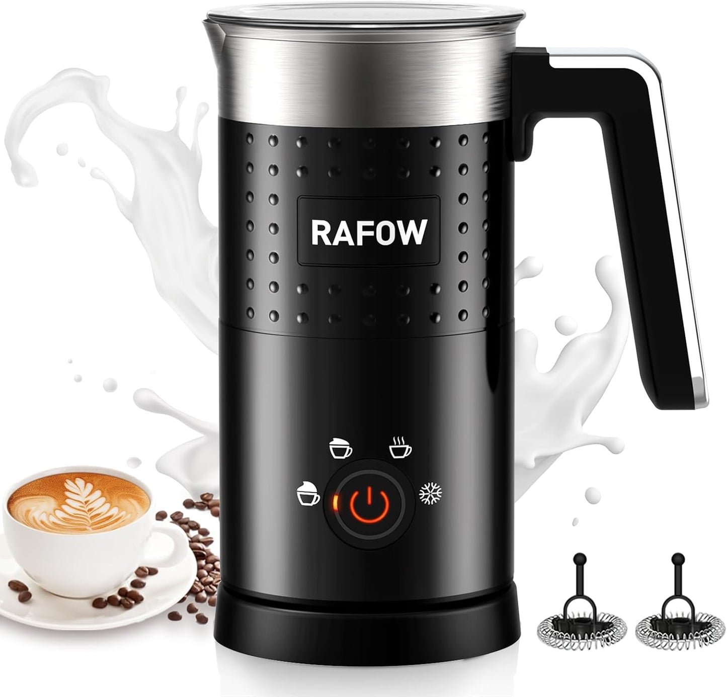 Elektrischer 4-in-1 Milchaufschäumer 300ml, 300ml-Schwarz ['Silber', 'Schwarz']