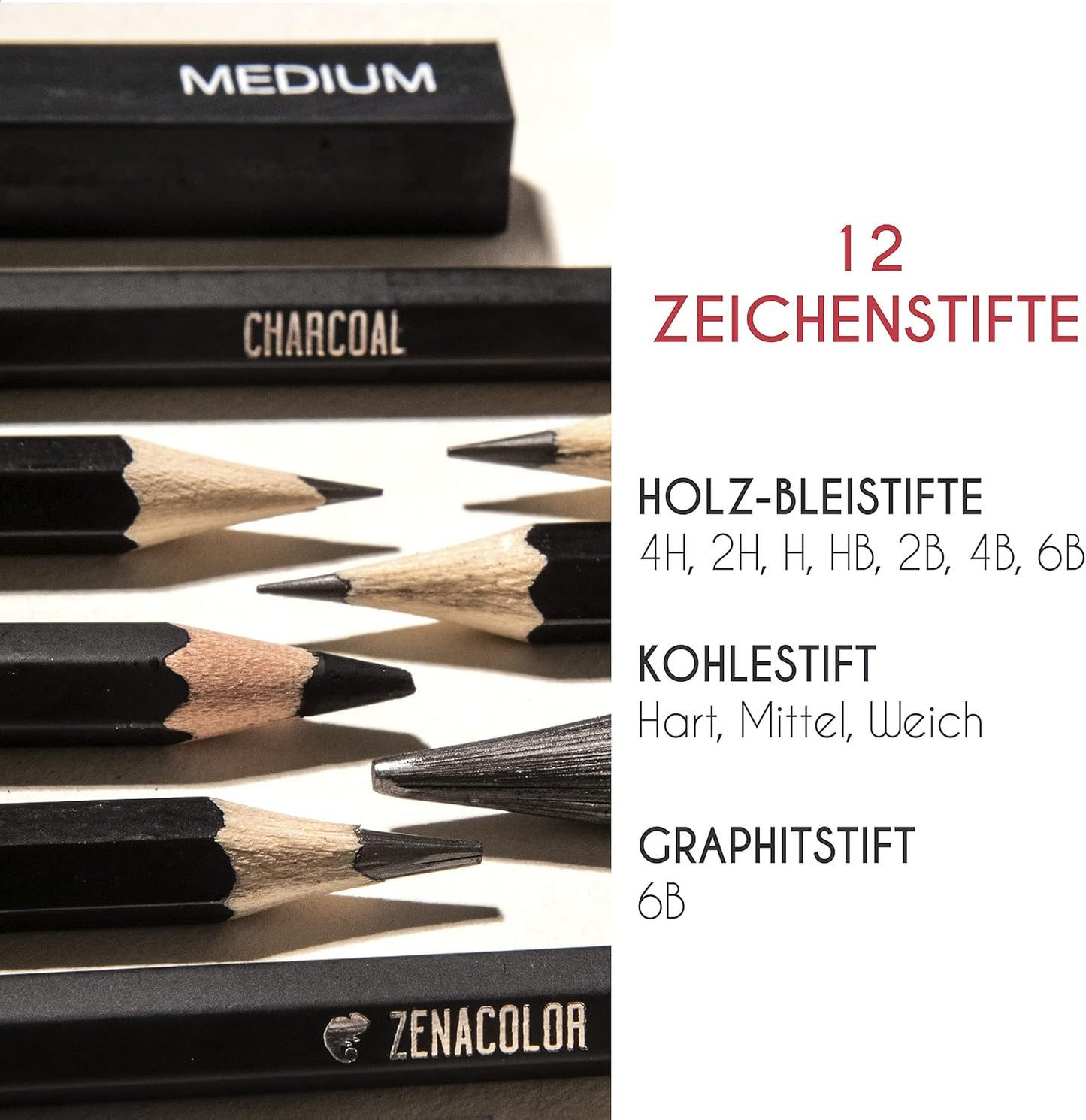 Skizzenbuch mit 18-teiligem Zubehörset