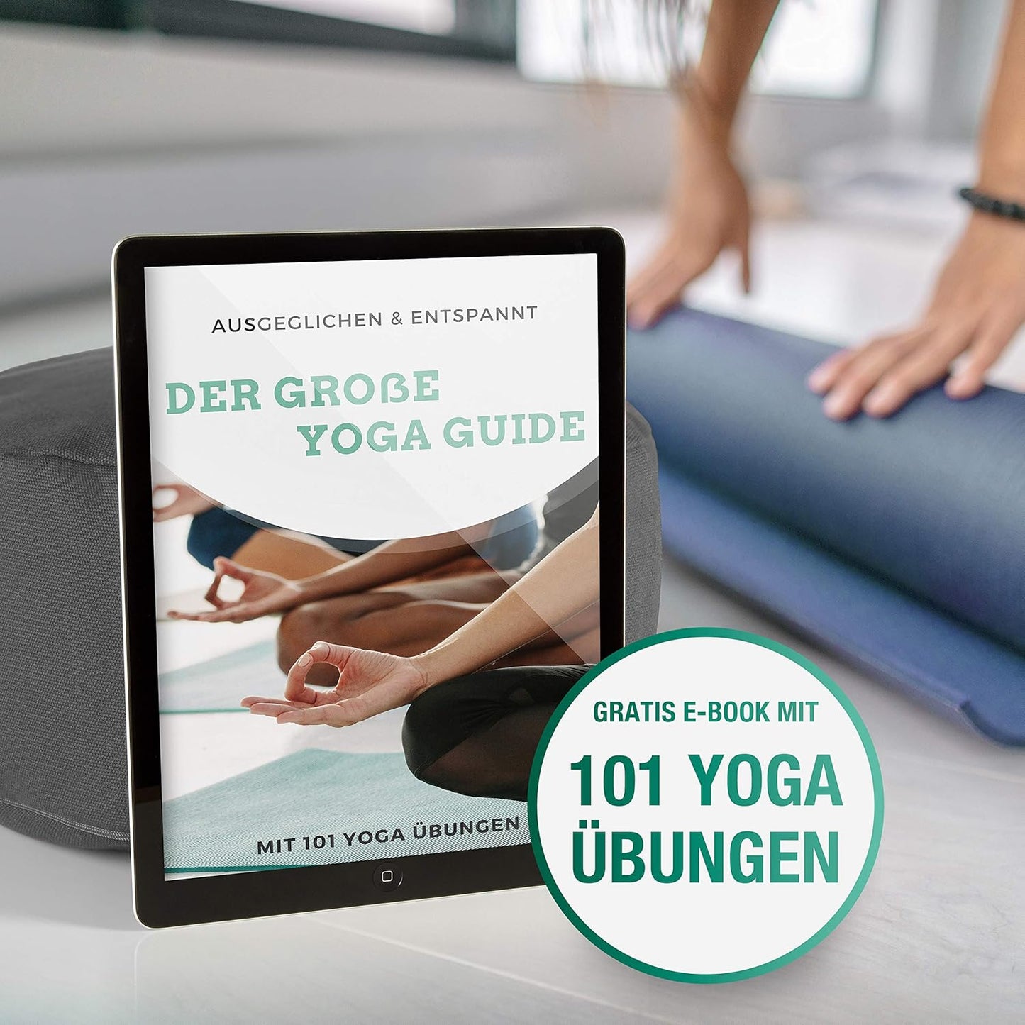 Meditationskissen mit Yogagurt, Anthrazit
