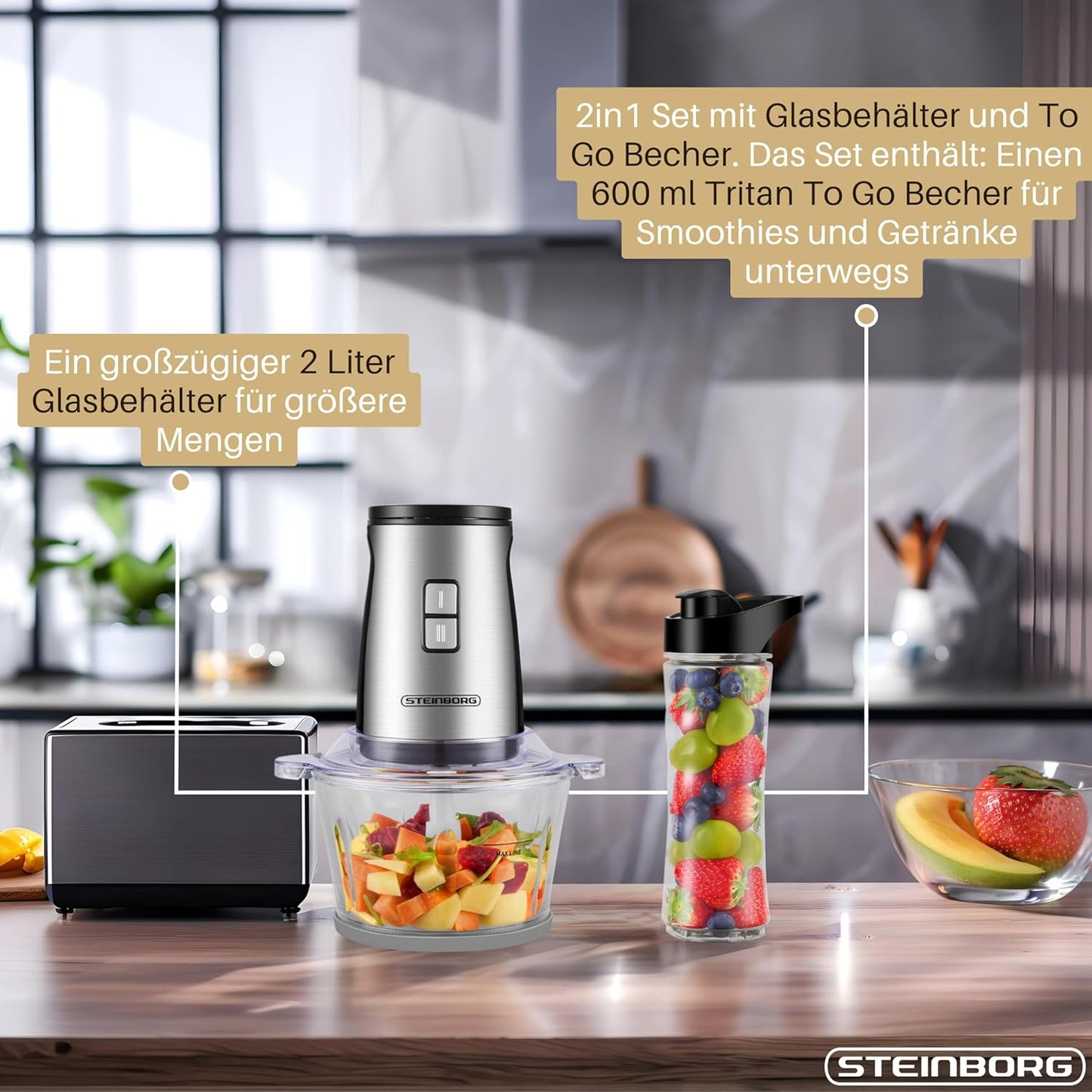 2in1 Standmixer & Multizerkleinerer Set