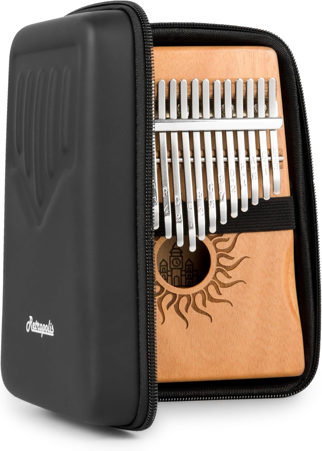 Kalimba 17 Töne C-Dur mit Etui und Zubehör, Brown