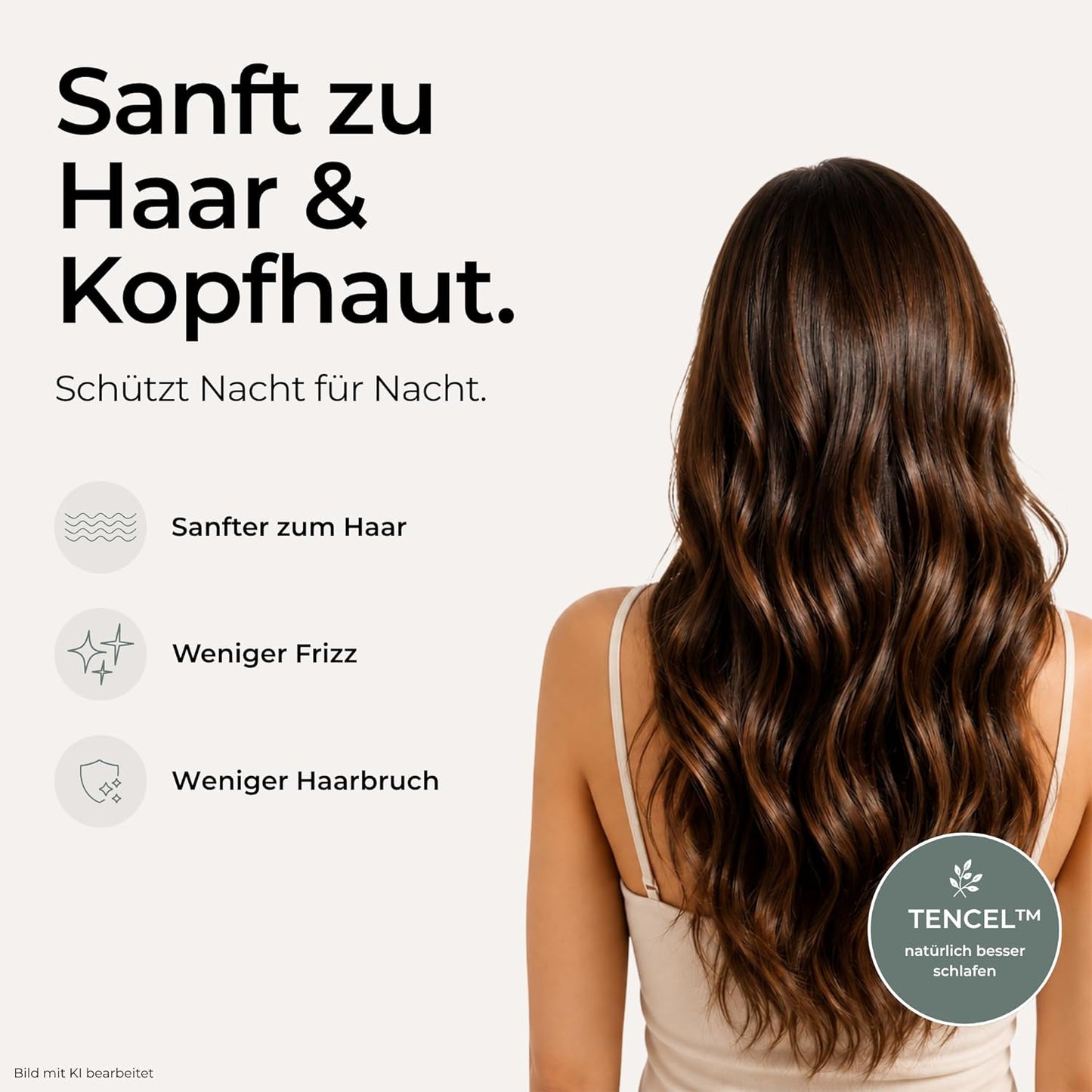 Seidenhaube zum Schlafen mit verstellbarem Elastikband, Blau - Normal