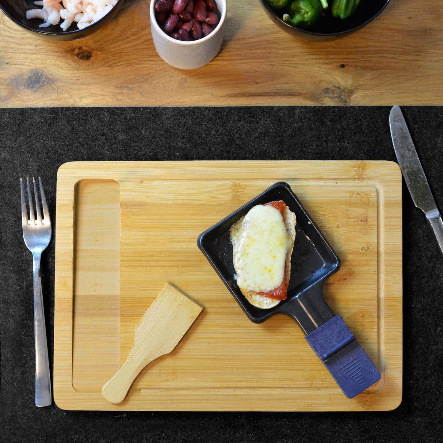 Raclette-Teller-Set für 2 Personen, 2er Set mit Spatel
