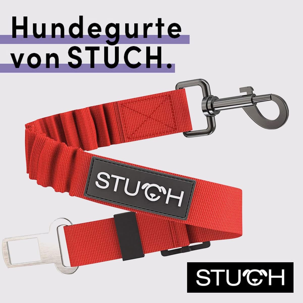 Bungee Sicherheitsgurt für Haustiere, Rot