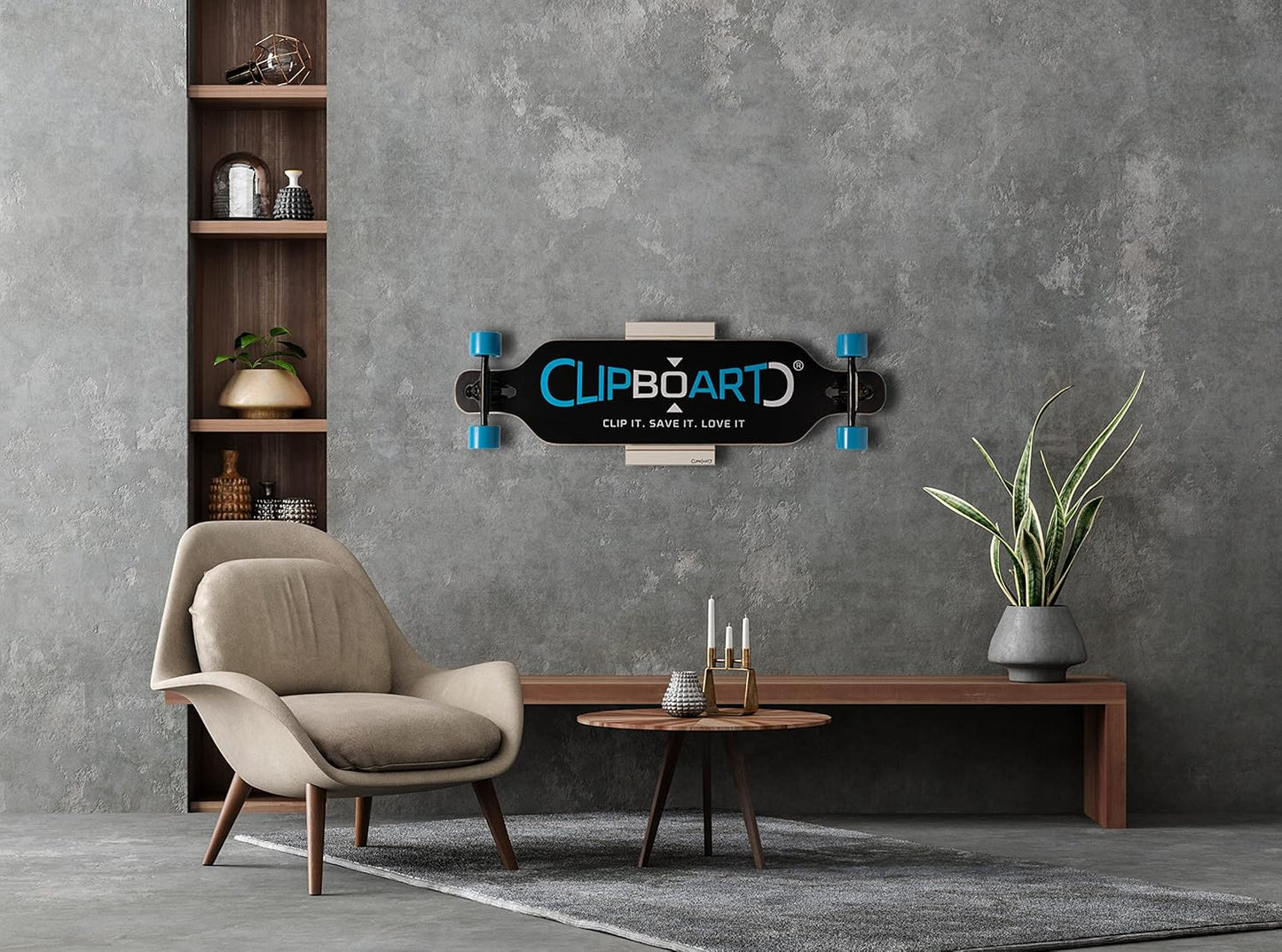 Wandhalterung für Boards (Snowboard, Longboard), Weiss