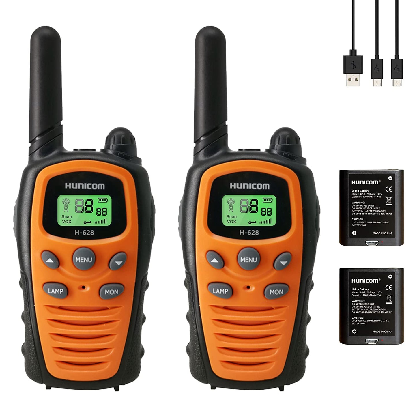 Walkie Talkies mit grosser Reichweite, Orange + 1200mAh Akku