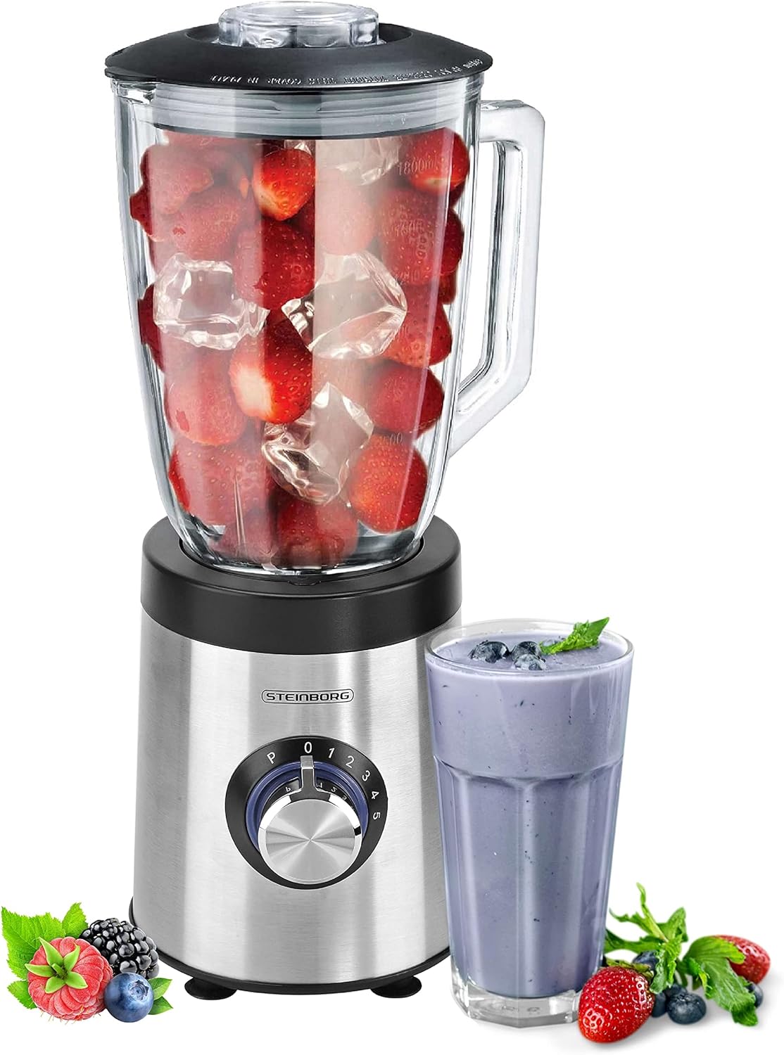 Standmixer 800W mit Glasbehälter & Pulsfunktion